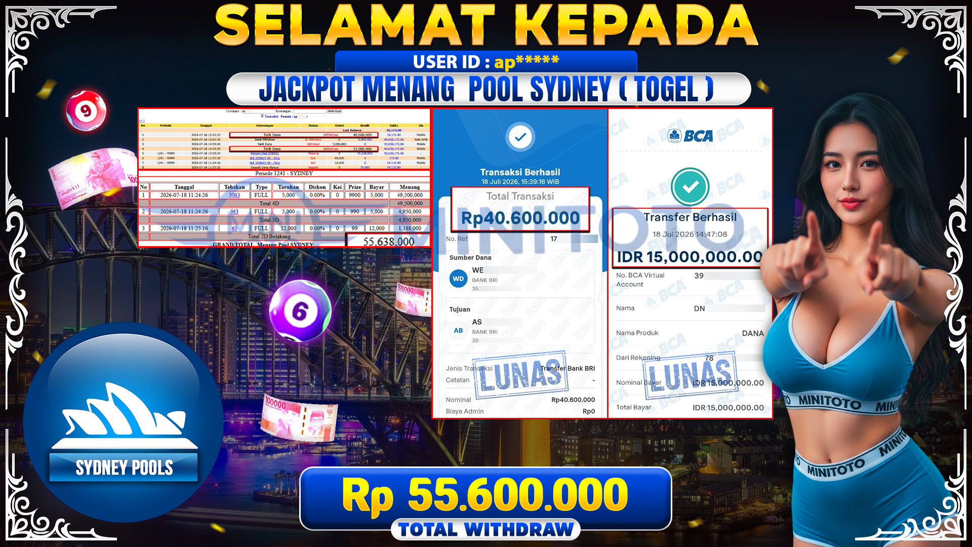 BUKTI JACKPOT POOL SYDNEY TOGEL