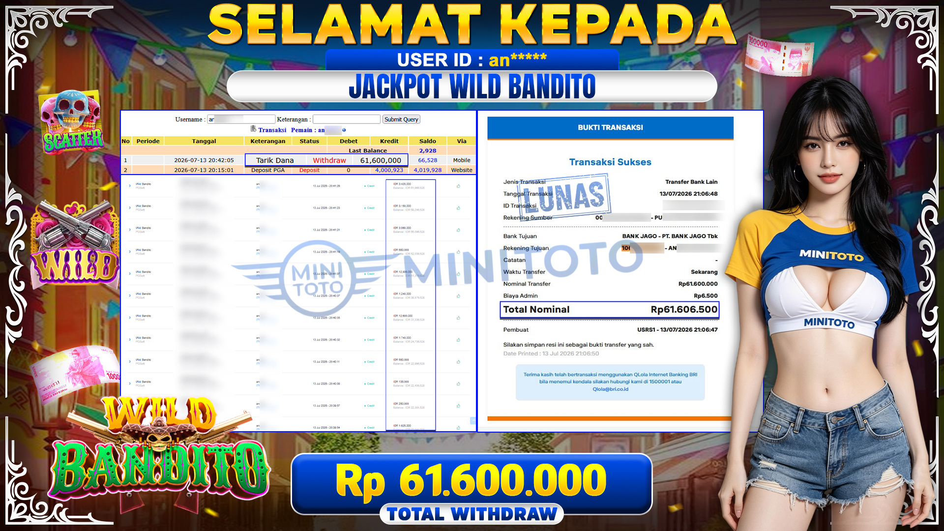 BUKTI JACKPOT Wild Bandito PGSoft