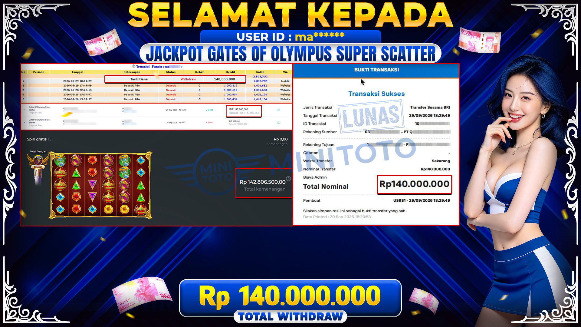 BUKTI JACKPOT GATES OF OLYMPUS SUPER SCATTER- PRAGMATIC PLAY 