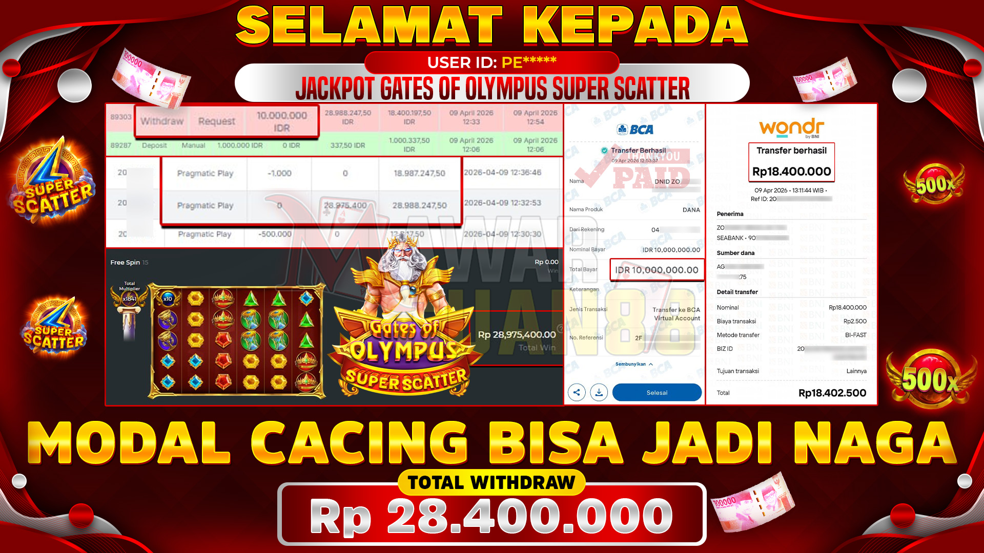 JACKPOT GATES OF OLYMPUS SUPER SCATTER