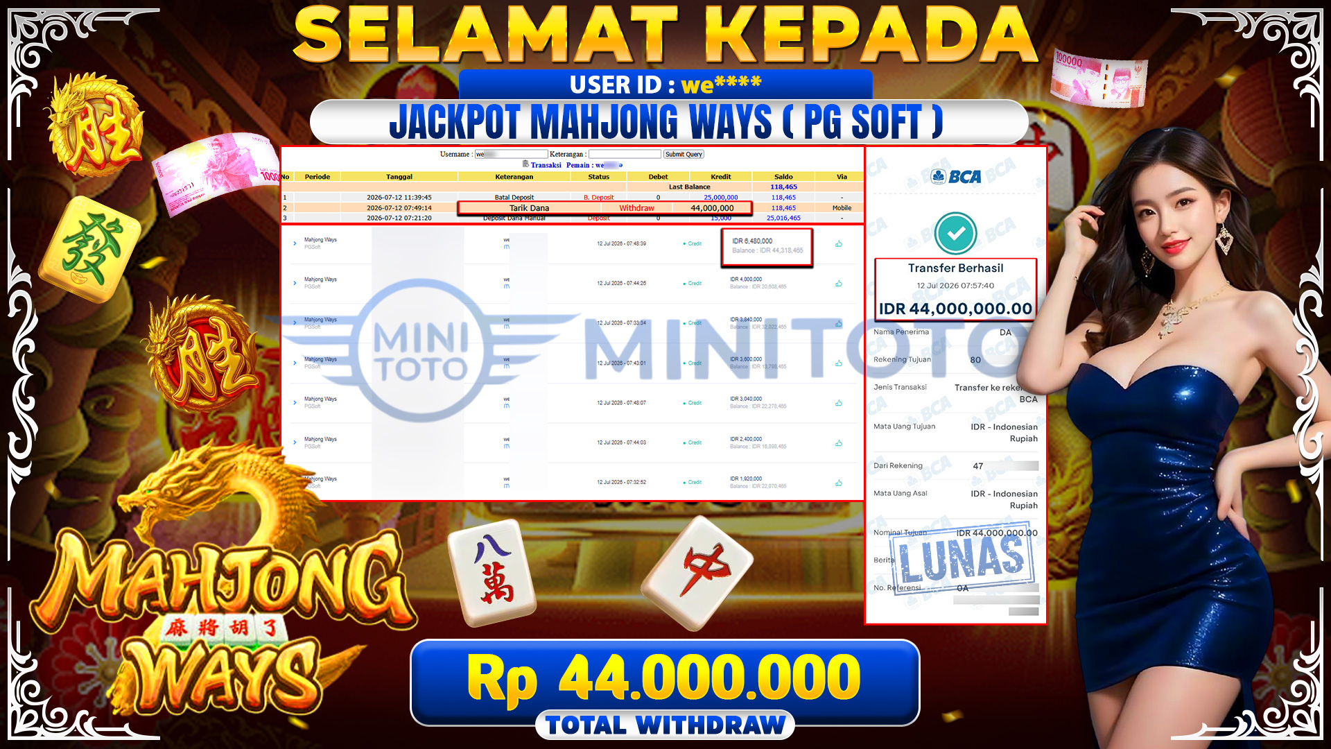 BUKTI JACKPOT MAHJONG WAYS  - PG SOFT