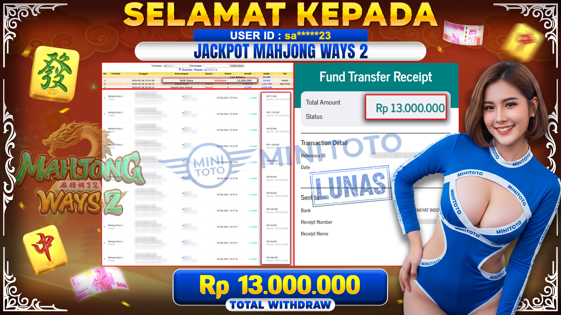 JACKPOT MAHYONG WAYS 2 ( PG SOFT)