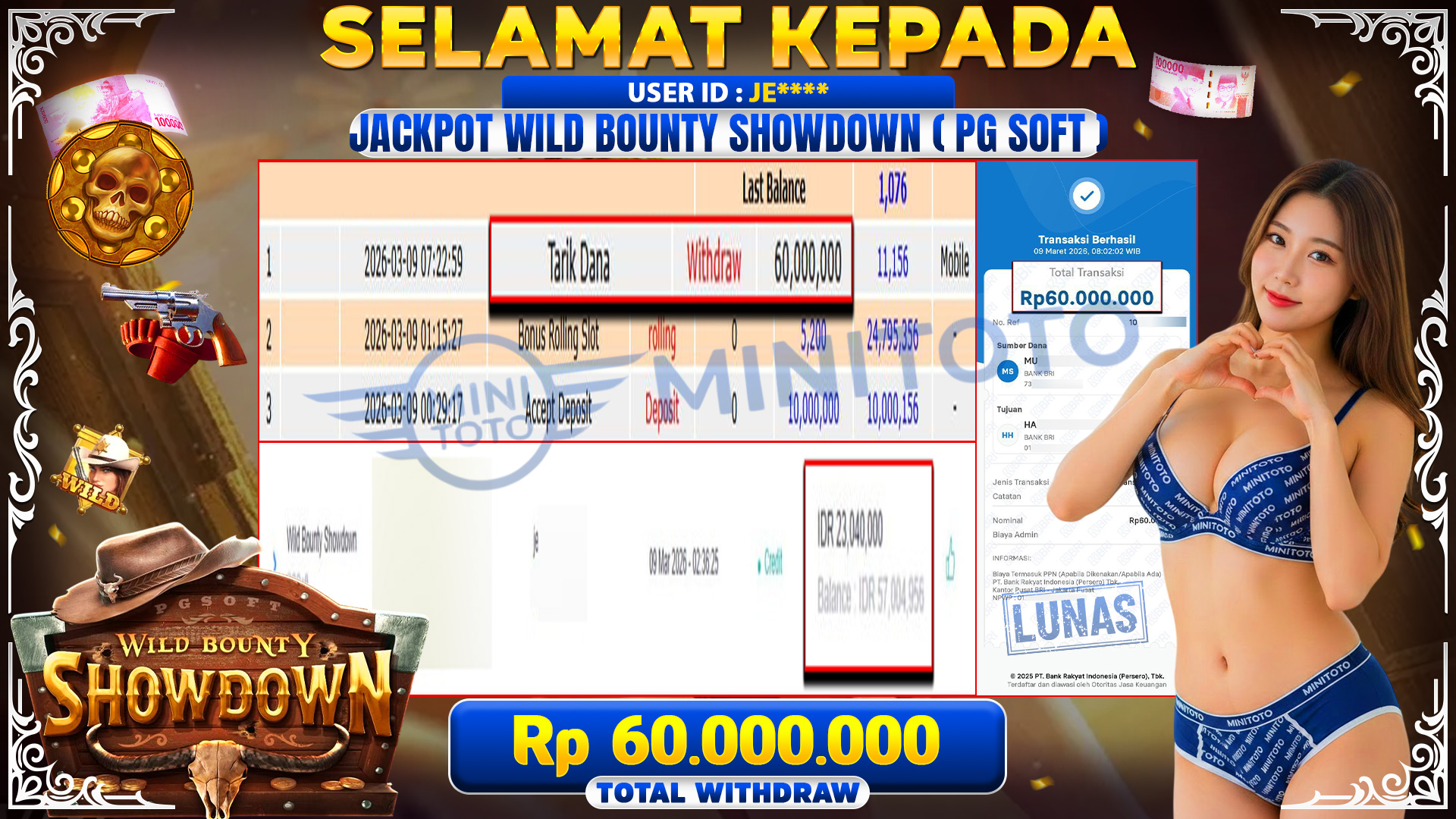 BUKTI JACKPOT Wild Bounty Showdown 