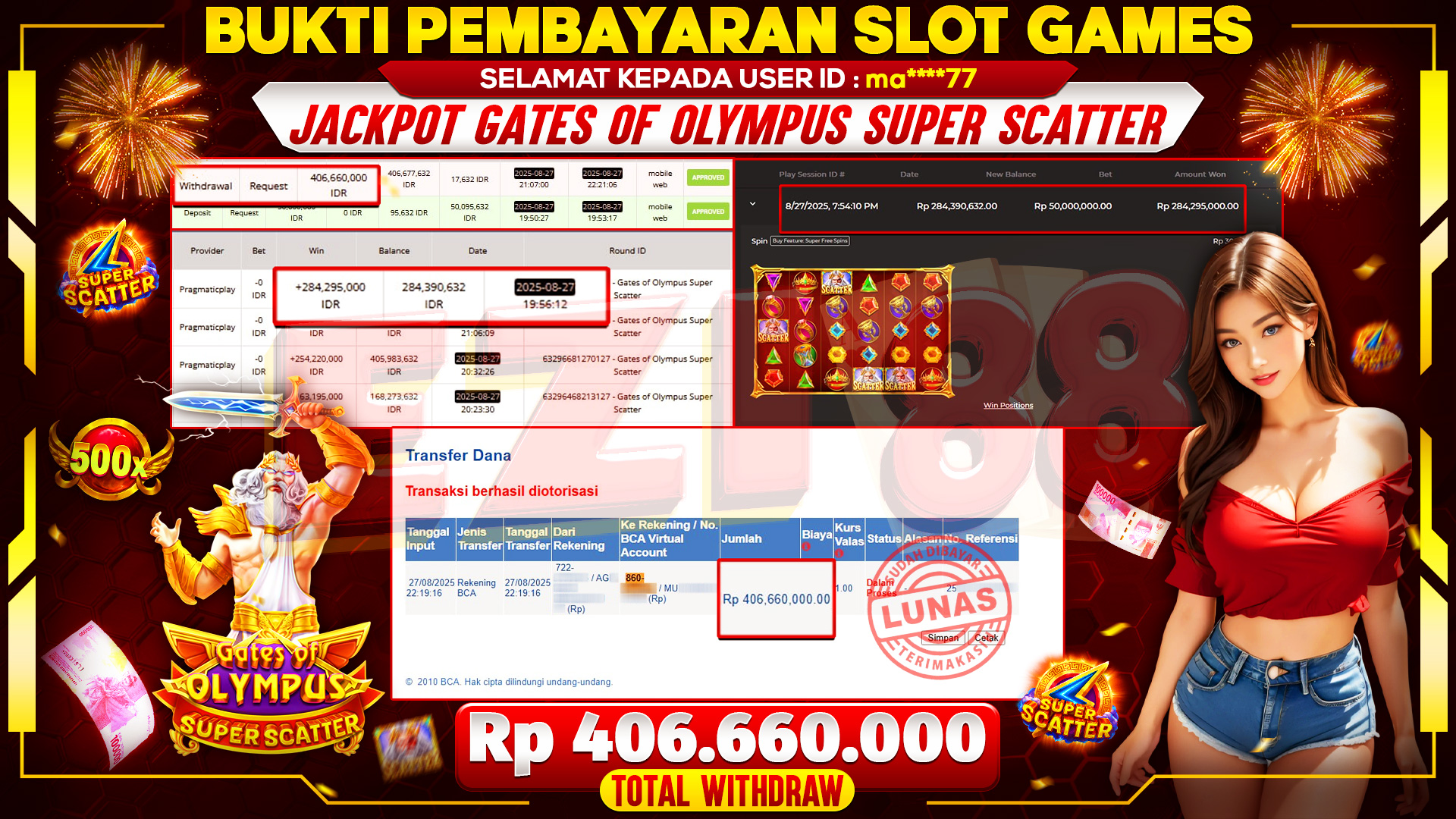 JACKPOT GATES OF OLYMPUS SUPER SCATTER