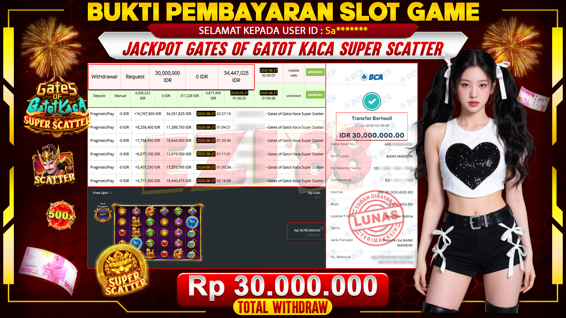 JACKPOT GATES OF GATOT KACA SUPER SCATTER