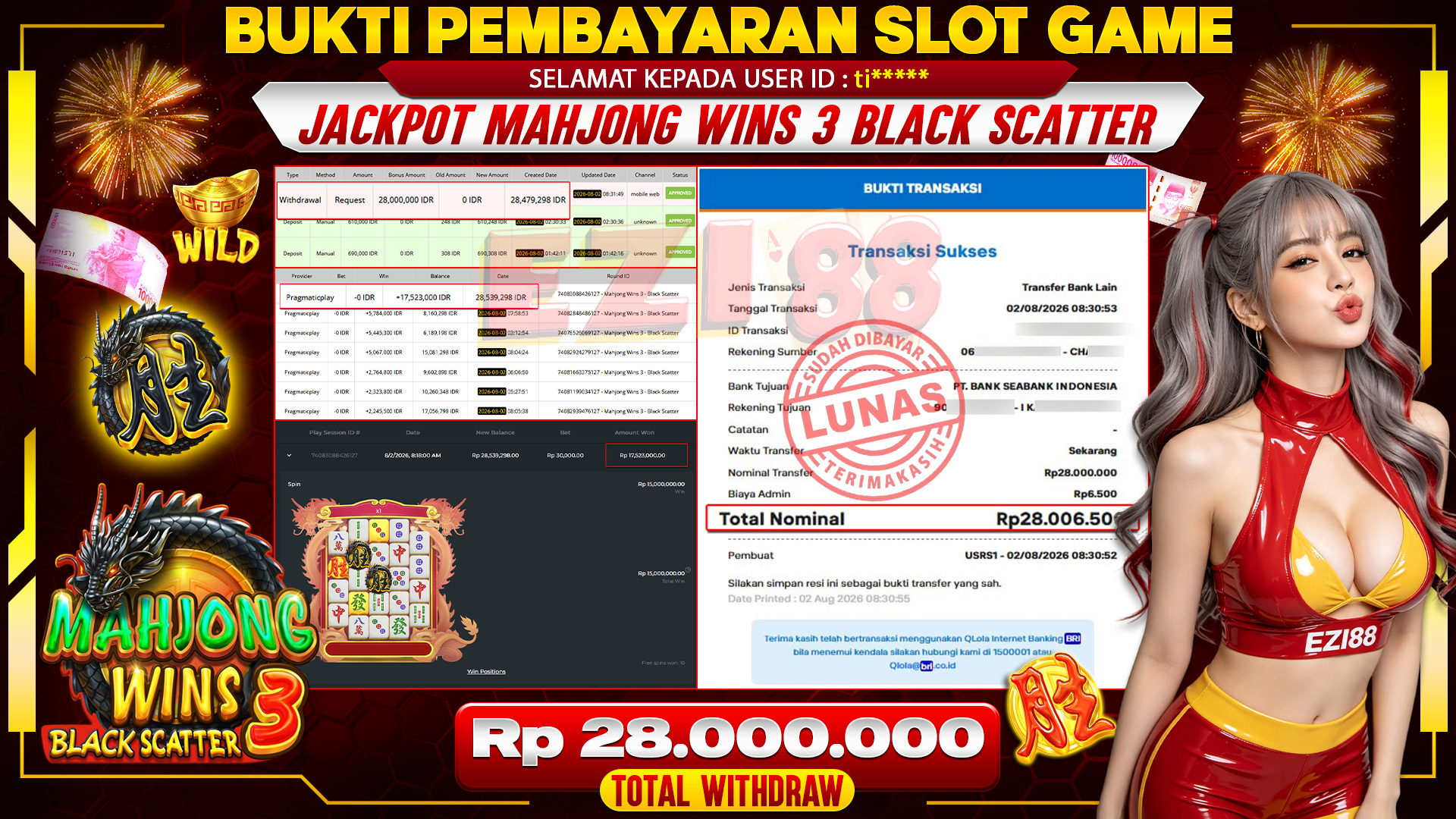JACKPOT MAHJONG WINS 3 BLACK SCATTER