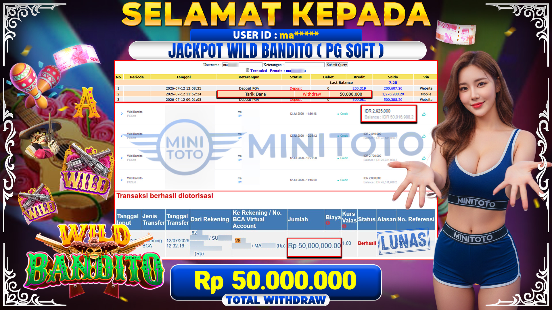 BUKTI JACKPOT Wild Bandito PGSoft
