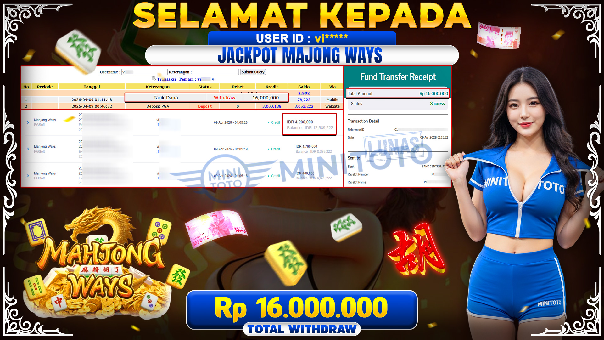BUKTI JACPOT Mahjong Ways  - PGSoft