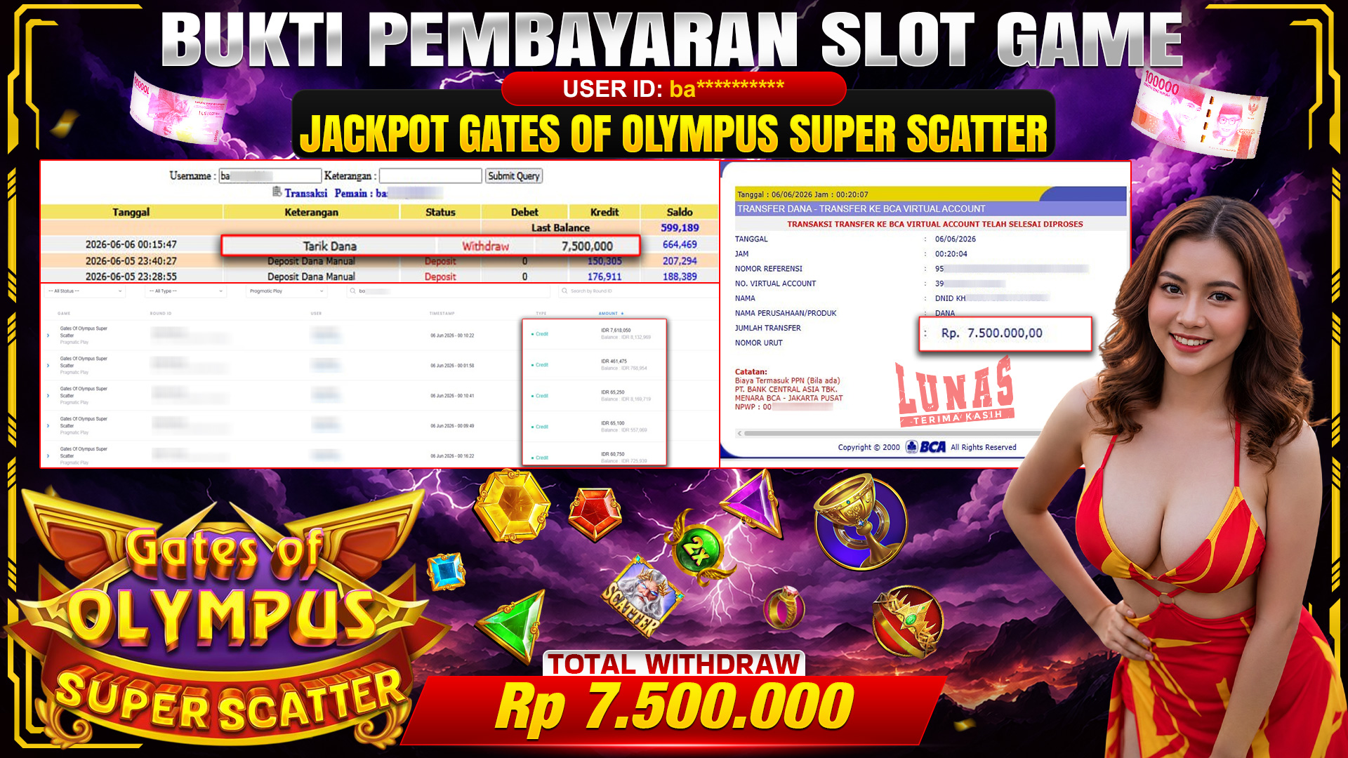 💰🎉 TOTO80 – JACKPOT SLOT GATES OF OLYMPUS SUPER SCATTER RP. 7,500,000,-  TELAH DIBAYARKAN!💰🎉