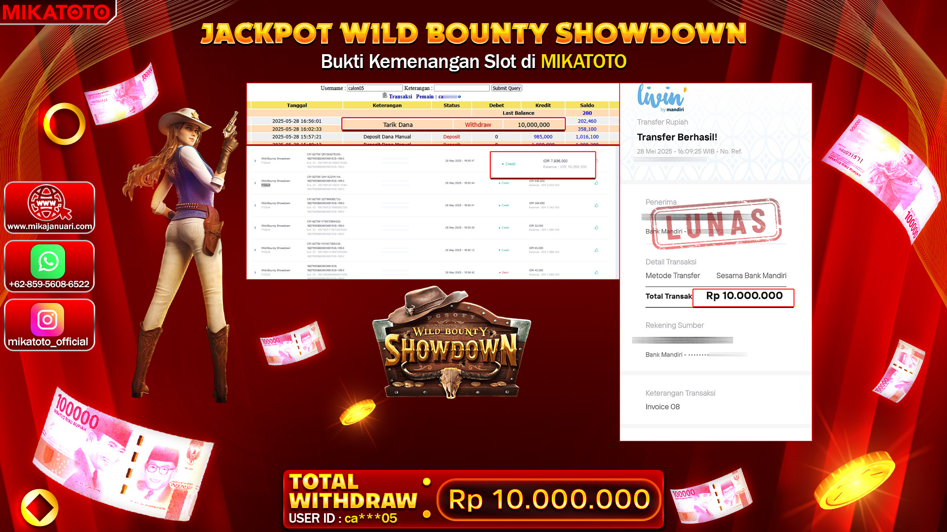🏆 SELAMAT KEPADA PEMENANG JACKPOT DI Wild Bounty 10,000,000🏆