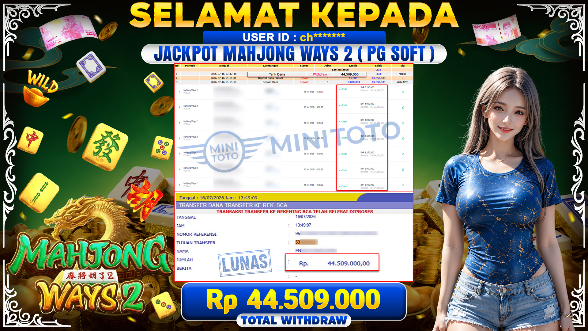BUKTI JACKPOT MAHJONG WAYS 2  - PG SOFT