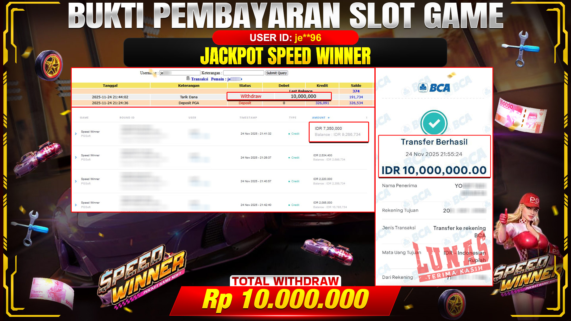 🎉 TOTO80 – JACKPOT SLOT SPEED WINNER RP.10.000.000,- TELAH DIBAYARKAN! 🎉