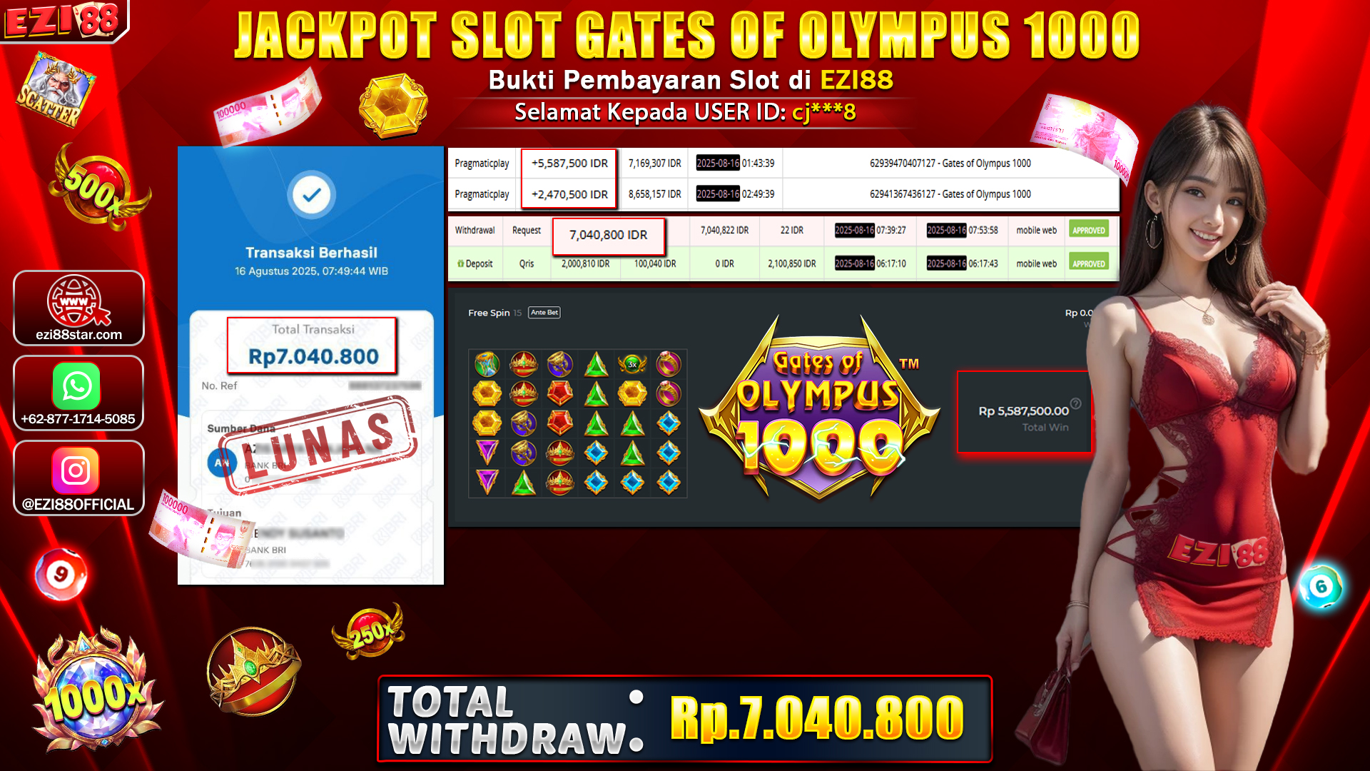 JACKPOT SLOT GATES OF OLYMPUS 1000