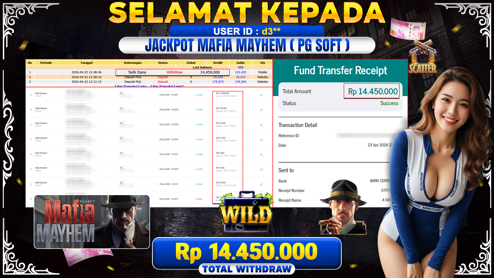 BUKTI JACPOT Mafia Mayhem - PGSoft