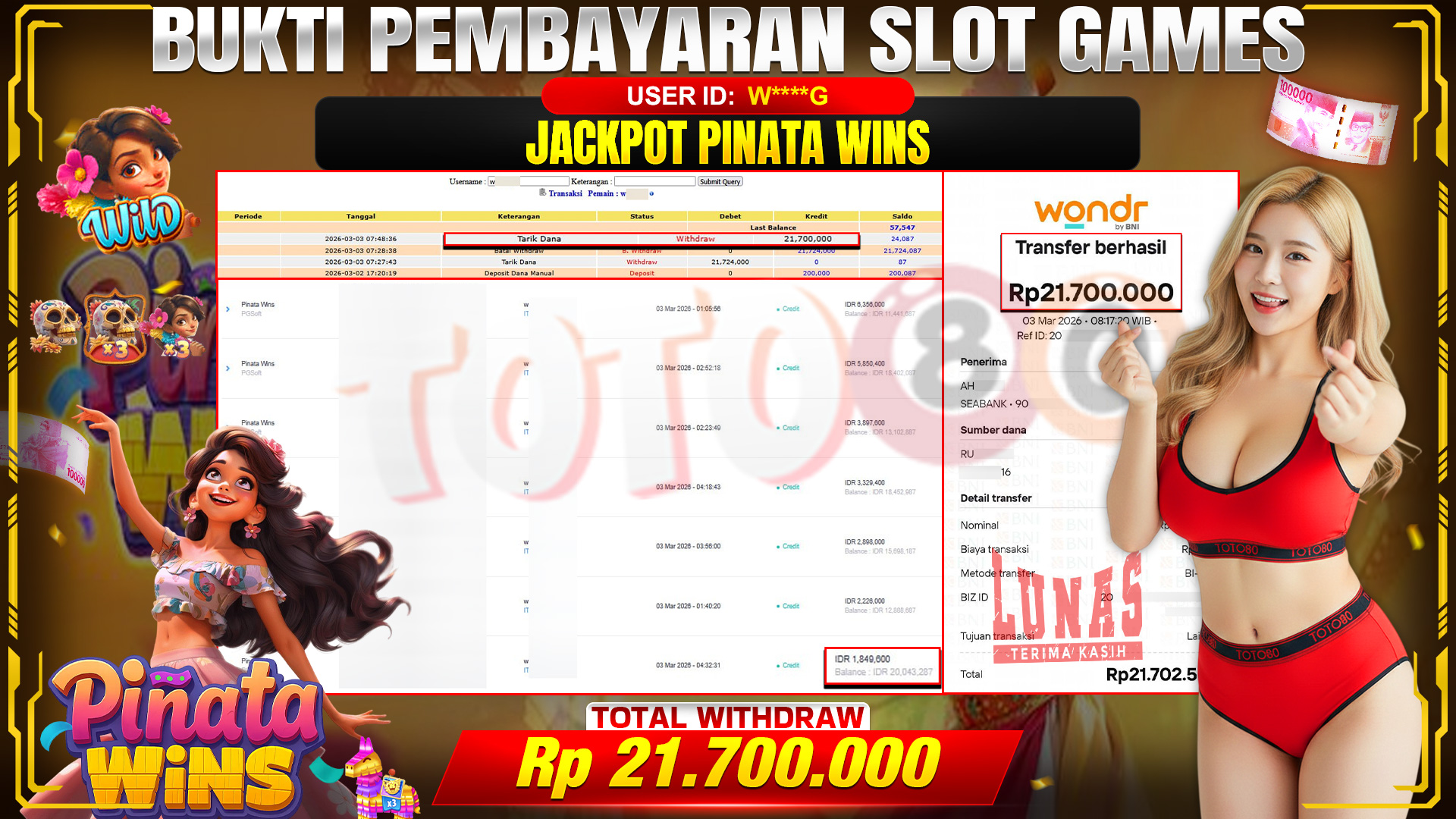 🎉 TOTO80 – JACKPOT SLOT PINATA WINS . 21,700,000,- TELAH DIBAYARKAN! 🎉