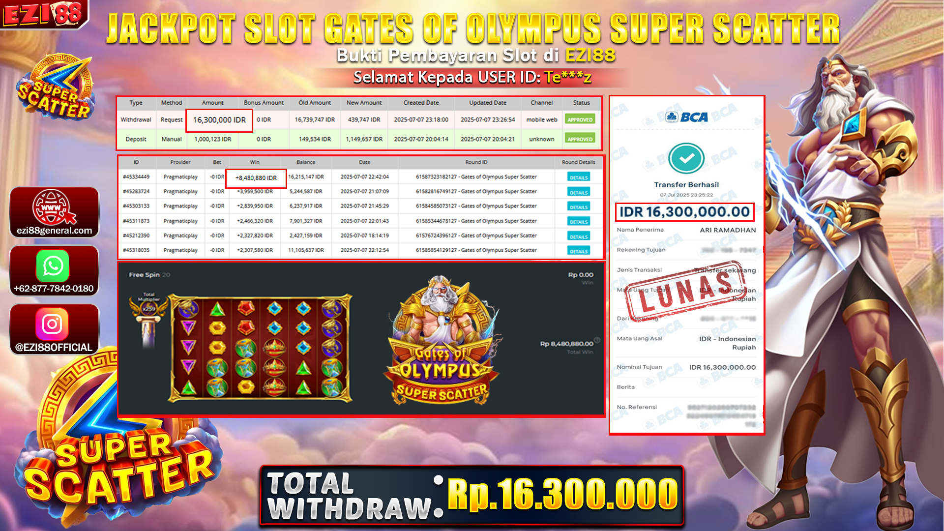 JACKPOT SLOT GATES OF OLYMPUS SUPER SCATTER