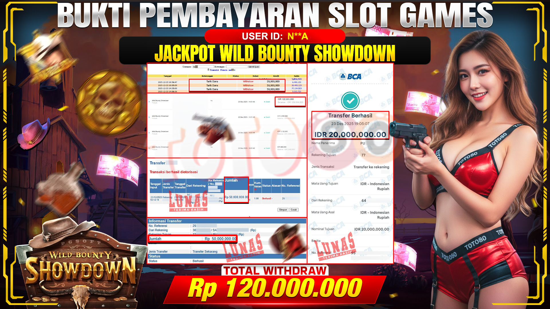 🎉 TOTO80 – JACKPOT SLOT WILD BOUNTY SHOWDOWN RP. 120,000,000,- TELAH DIBAYARKAN! 🎉