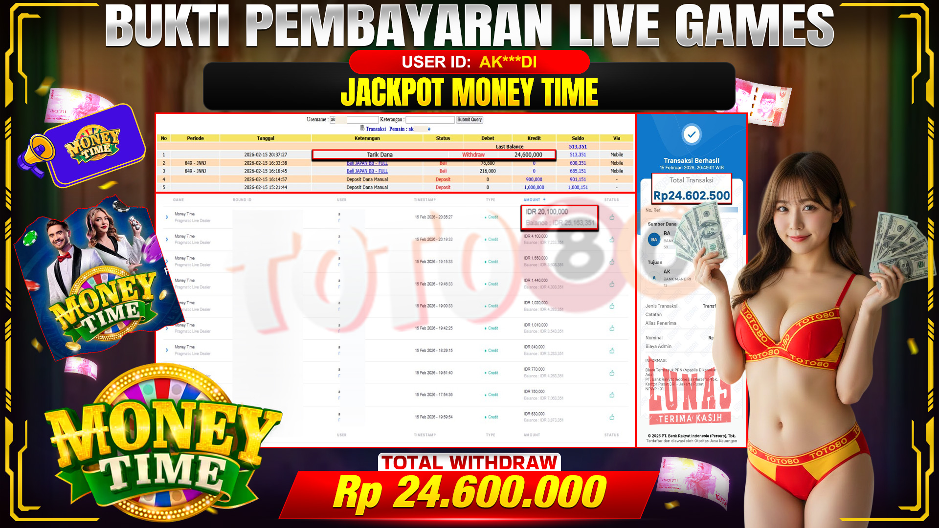 🎉 TOTO80 – JACKPOT MONEY TIME . 24,600,000,- TELAH DIBAYARKAN! 🎉