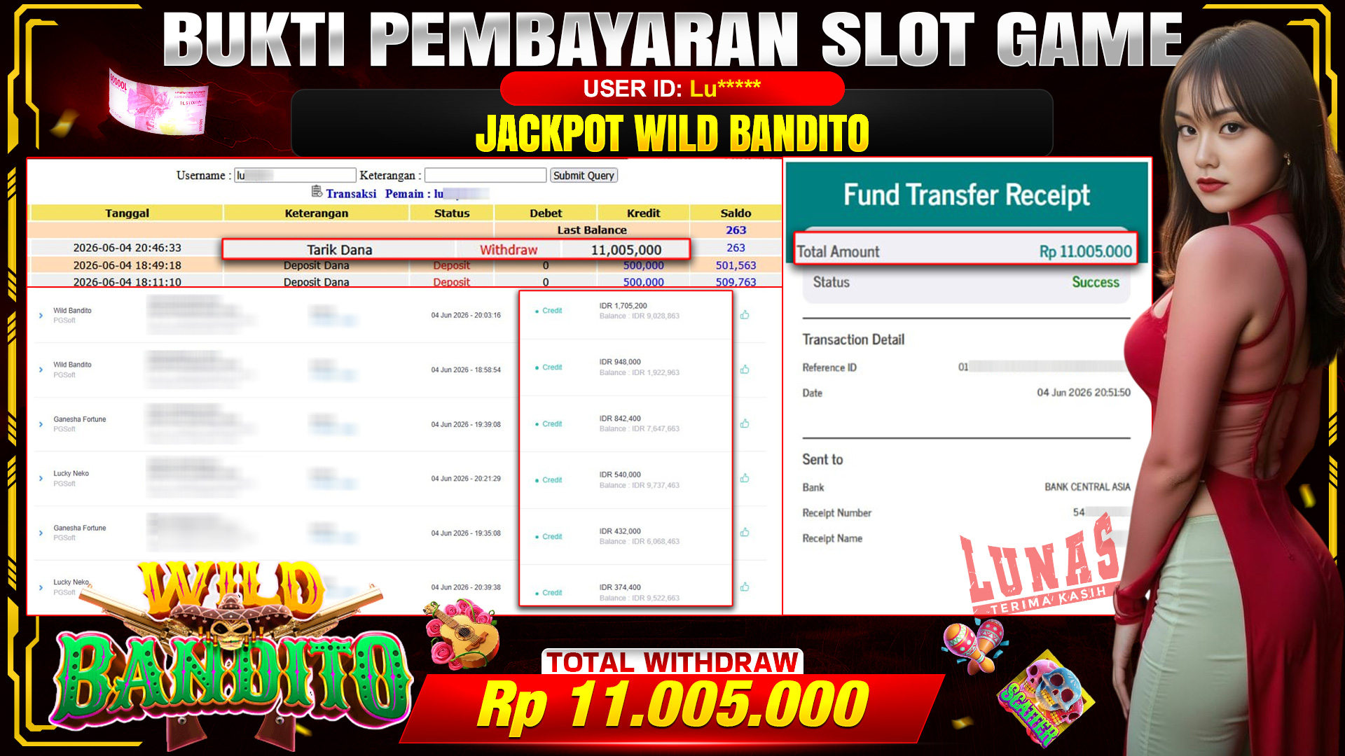 💰🎉 TOTO80 – JACKPOT SLOT WILD BANDITO RP. 11,005,000,-  TELAH DIBAYARKAN!💰🎉