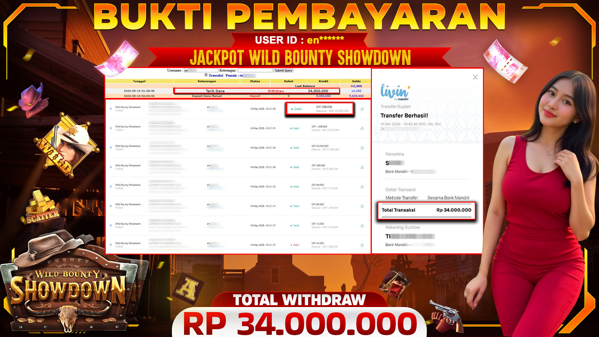 🏆 SELAMAT KEPADA PEMENANG JACKPOT DI Wild Bounty Showdown - PGSoft 34,000,000🏆