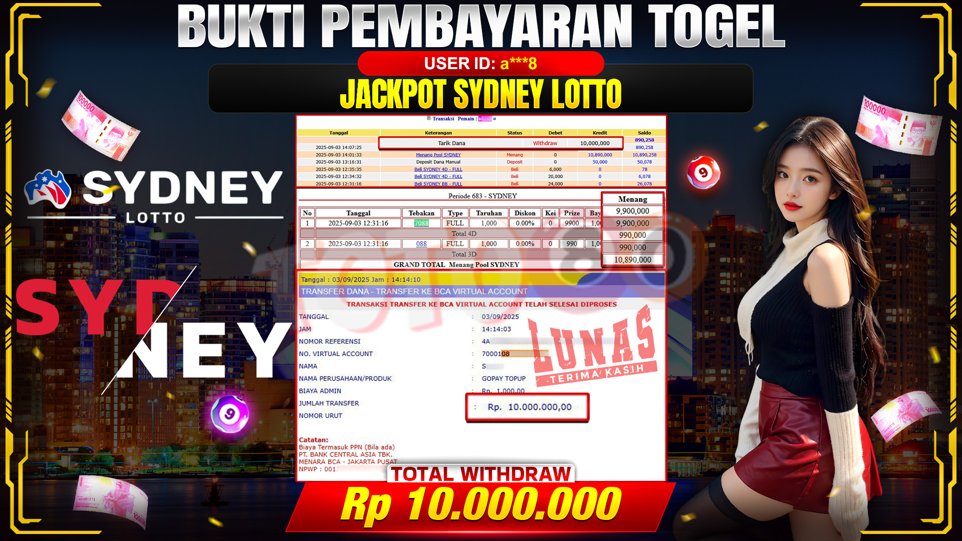 🎉 TOTO80 – JACKPOT TOGEL SYDNEY LOTTO RP.10,000,000,- TELAH DIBAYARKAN! 🎉