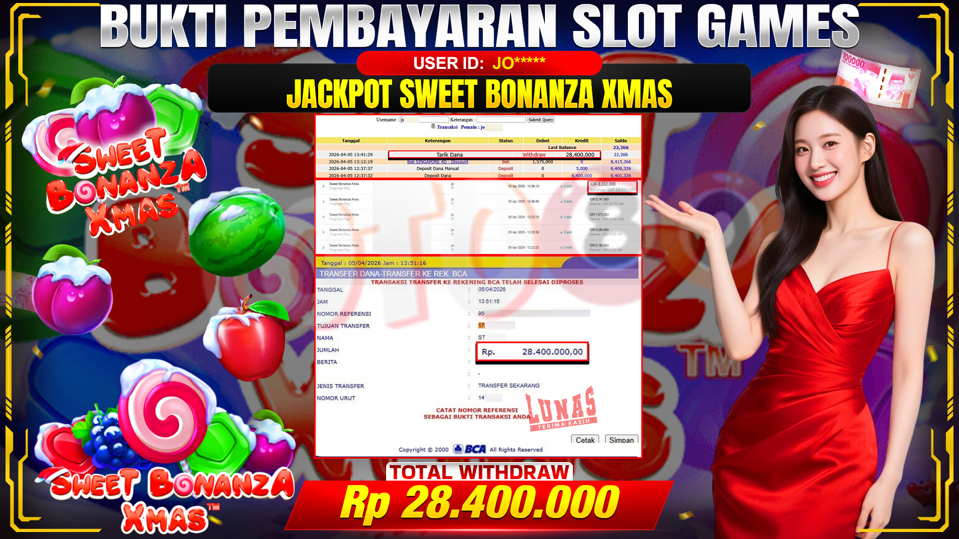 💰🎉 TOTO80 – JACKPOT SLOT SWEET BONANZA XMAS Rp. 28,400,000,- TELAH DIBAYARKAN! 💰🎉