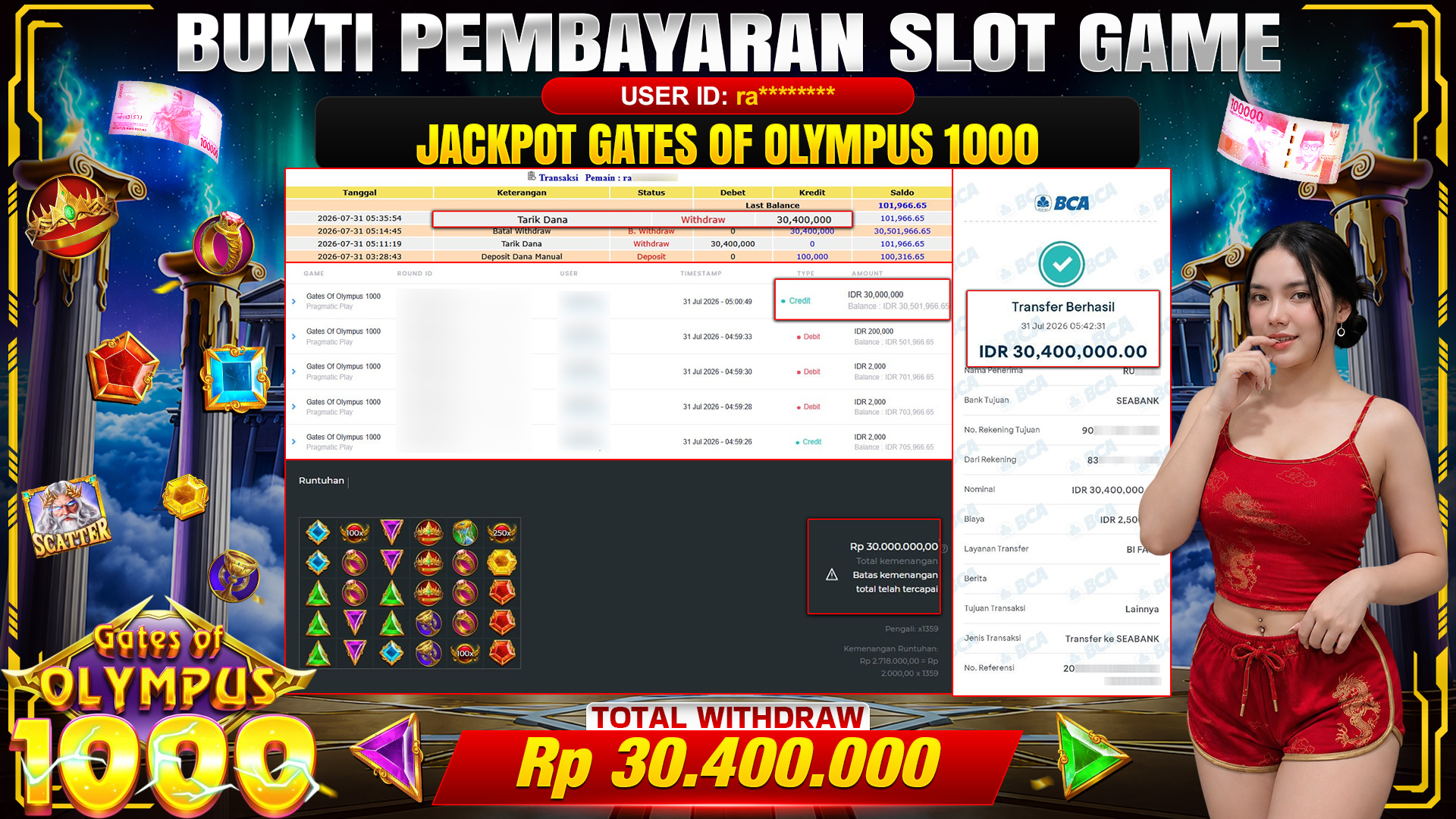 💰🎉 TOTO80 – JACKPOT SLOT GATES OF OLYMPUS 1000  RP. 30,400,000,- TELAH DIBAYARKAN!💰🎉
