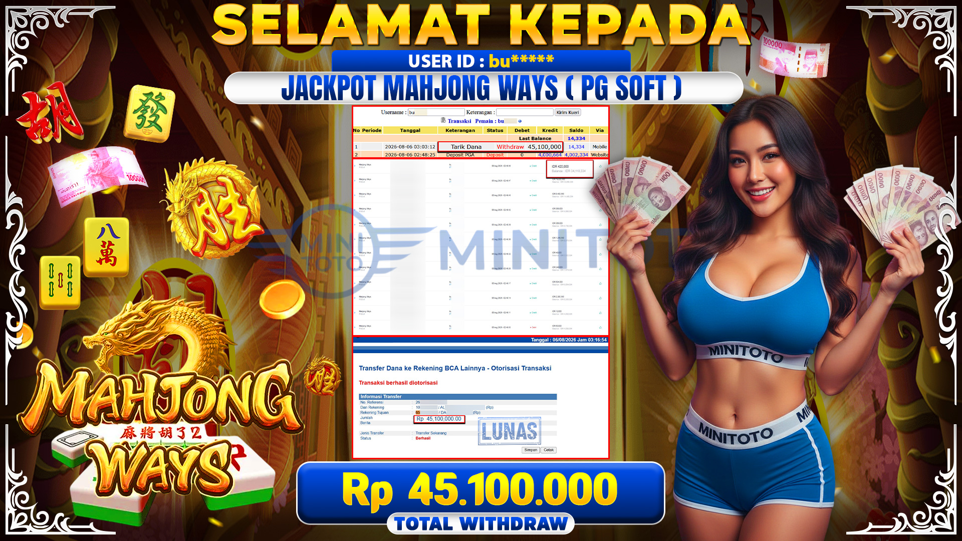 BUKTI JACKPOT MAHJONG WAYS - PGSOFT 