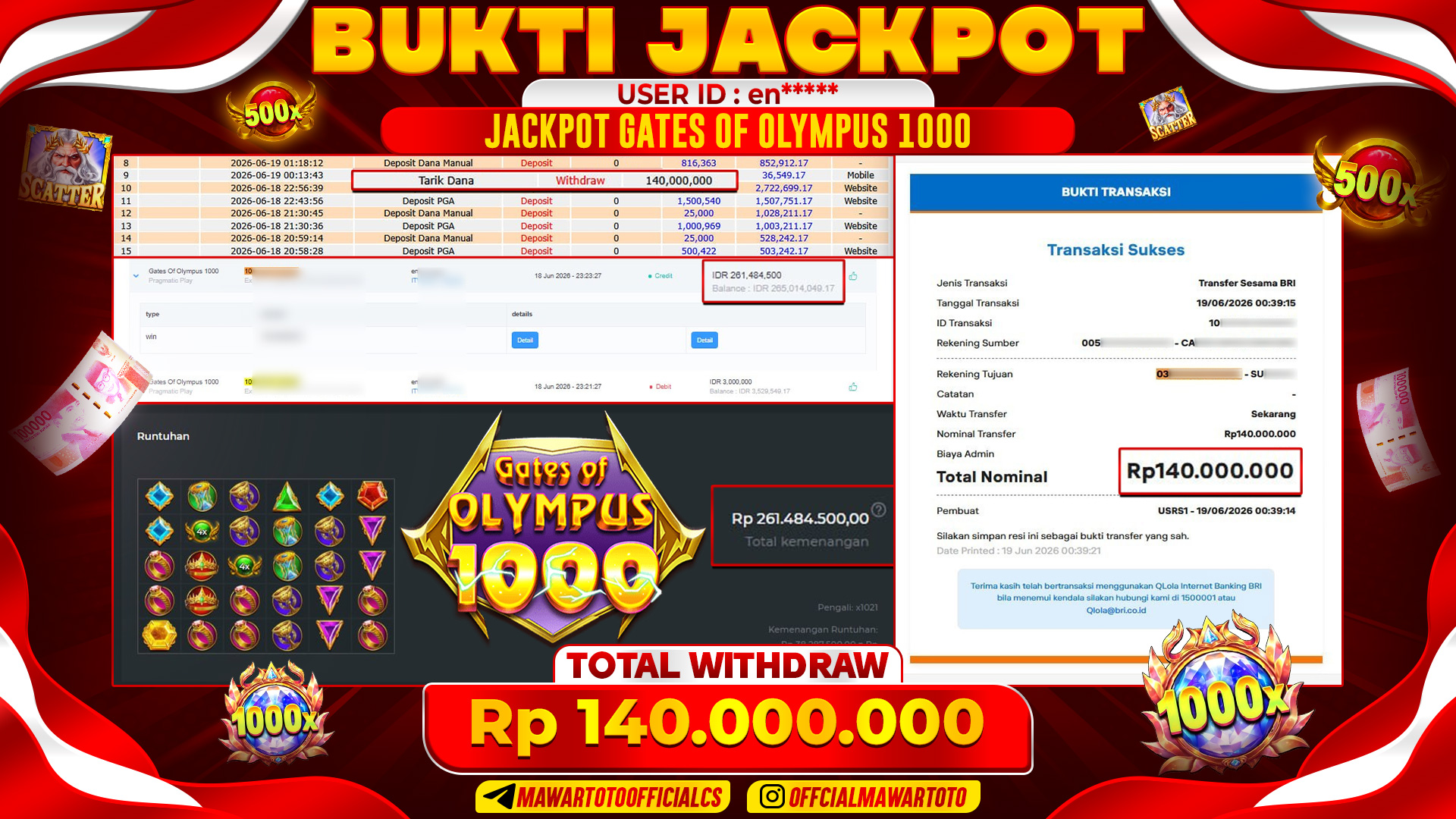 JACKPOT GATES OF OLYMPUS 1000