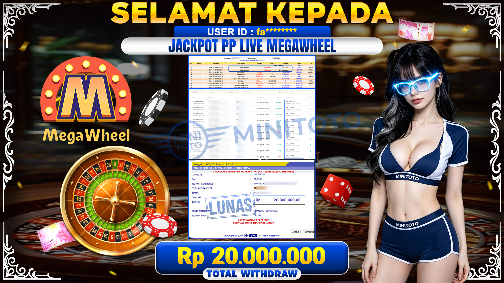 BUKTI JACKPOT PP LIVE MEGAWHEEL -  PRAGMATIC LIVE DEALER