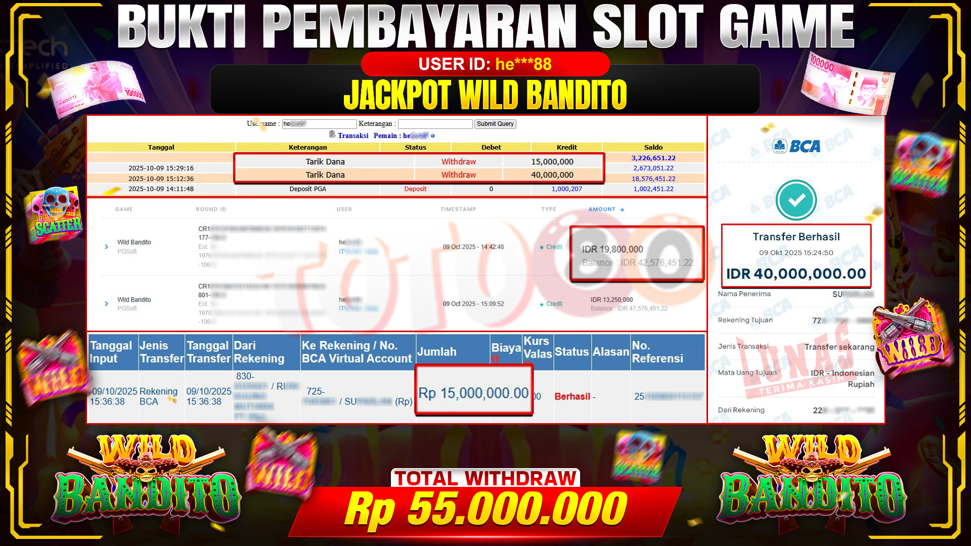 🎉 TOTO80 – JACKPOT SLOT WILD BANDITO RP.55.000.000,- TELAH DIBAYARKAN! 🎉