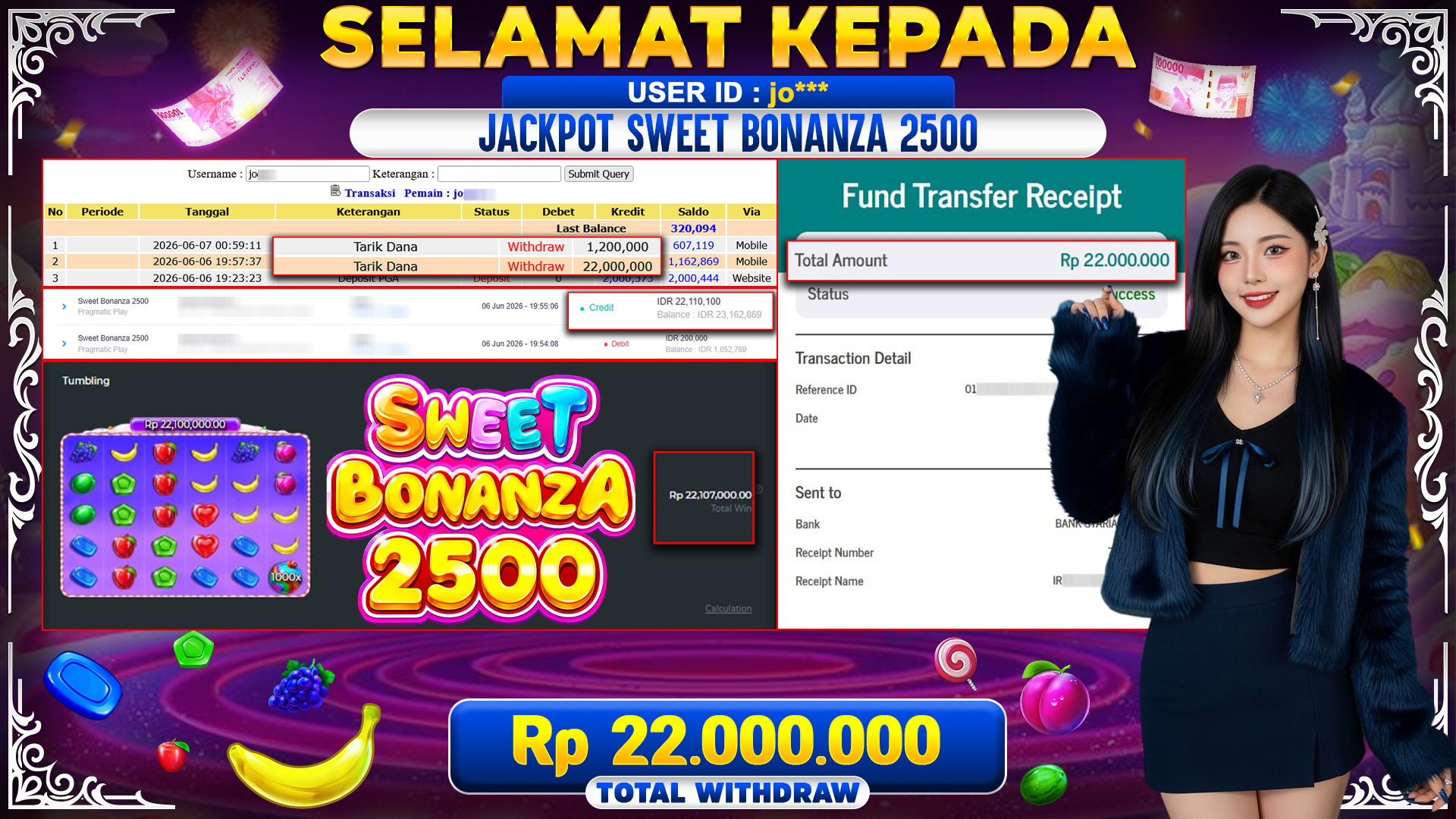 BUKTI JACKPOT SWEET BONANZA - PRAGMATIC PLAY