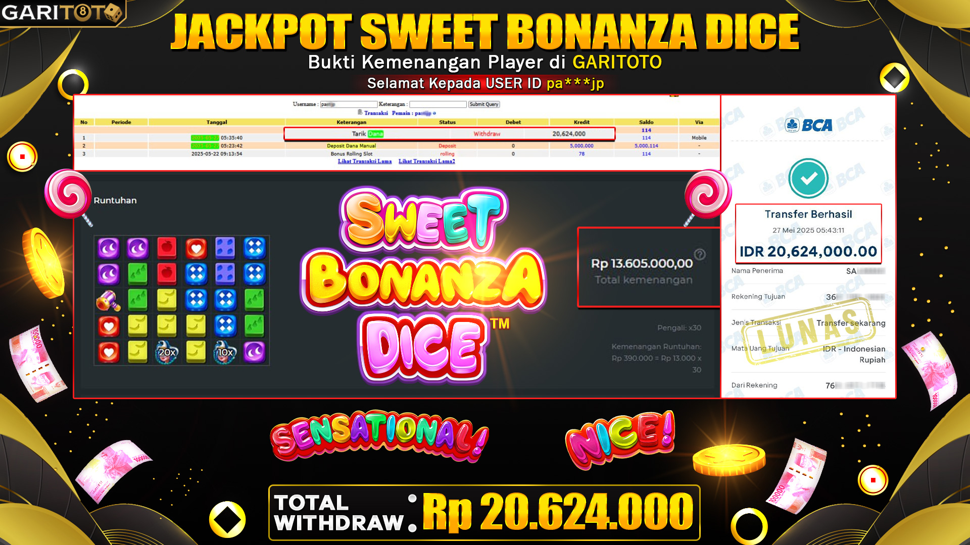JACKPOT SWEET BONANZA DICE