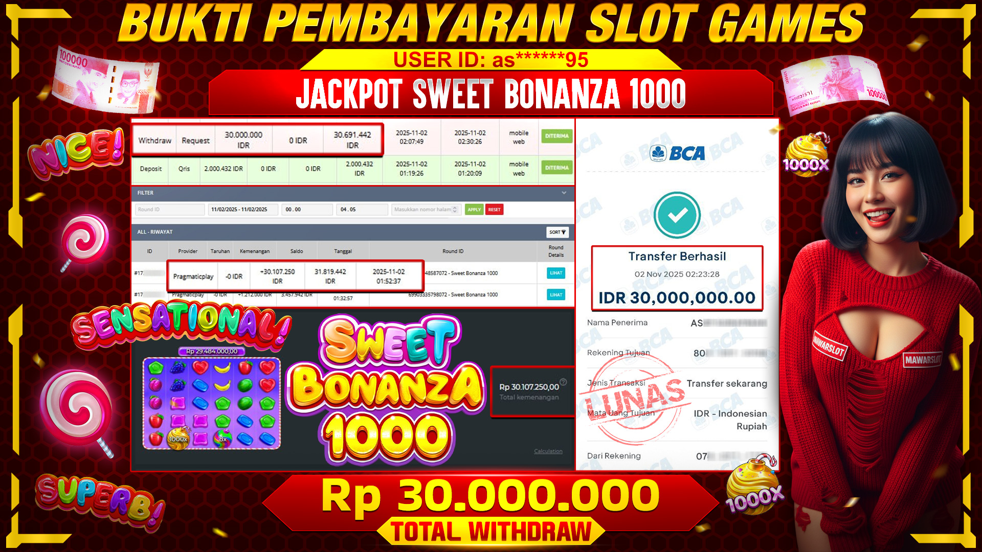 Keberuntungan Manis Berbuah Jackpot di Sweet Bonanza 1000