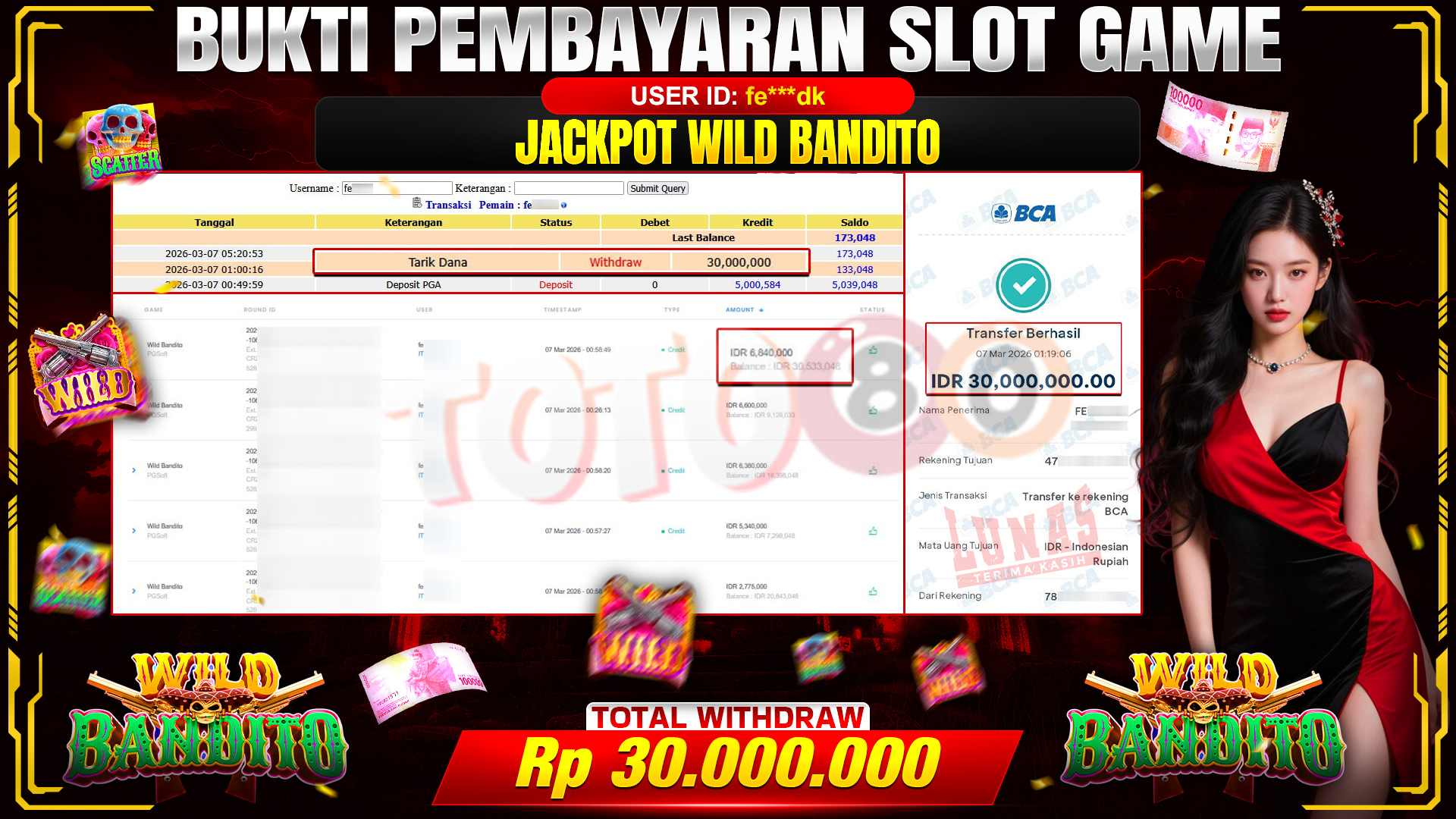 🎉 TOTO80 – JACKPOT SLOT WILD BANDITO RP. 30,000,000,- TELAH DIBAYARKAN! 🎉