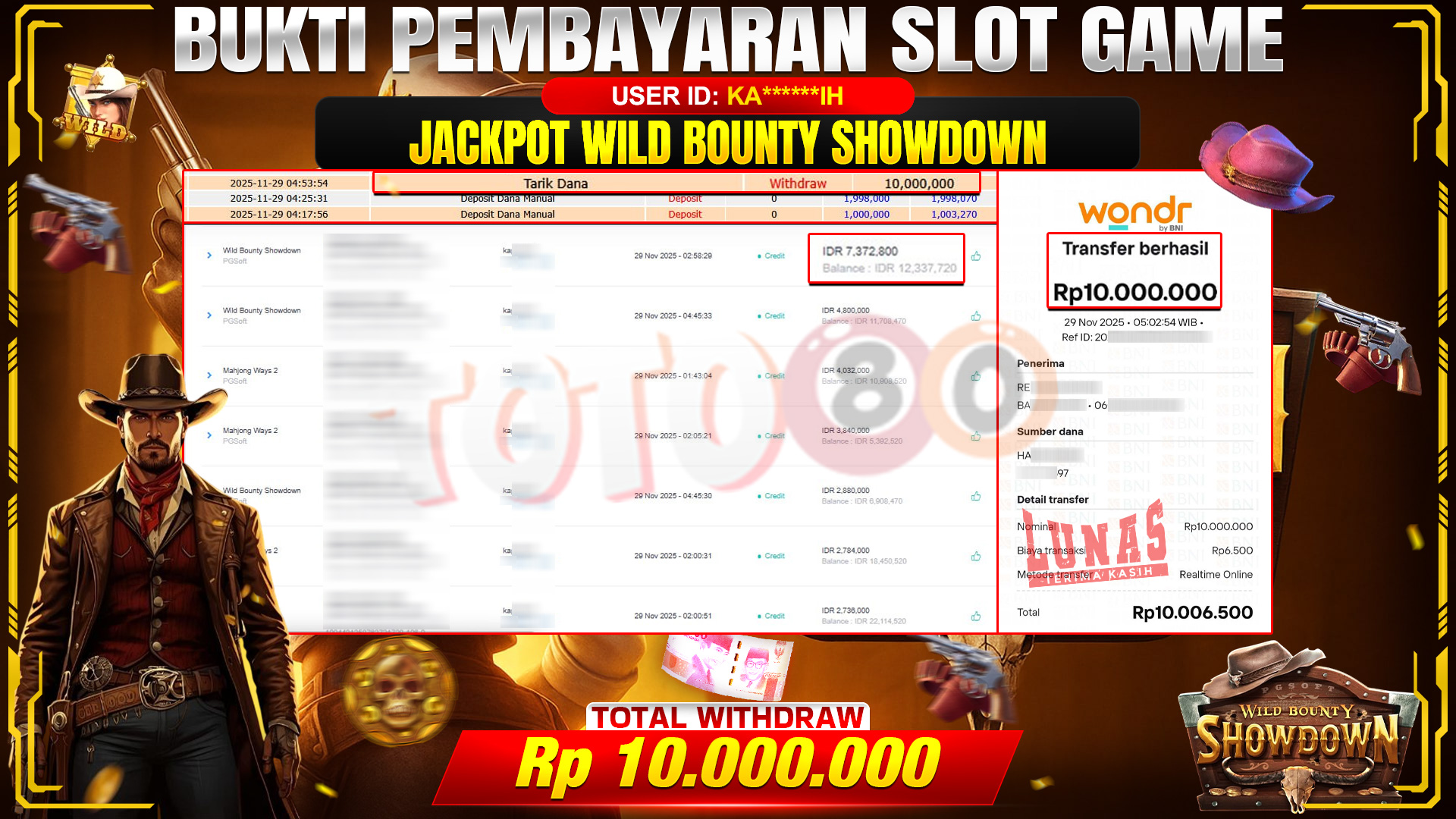 🎉 TOTO80 – JACKPOT SLOT WILD BOUNTY SHOWDOWN RP.10.000.000,- TELAH DIBAYARKAN! 🎉