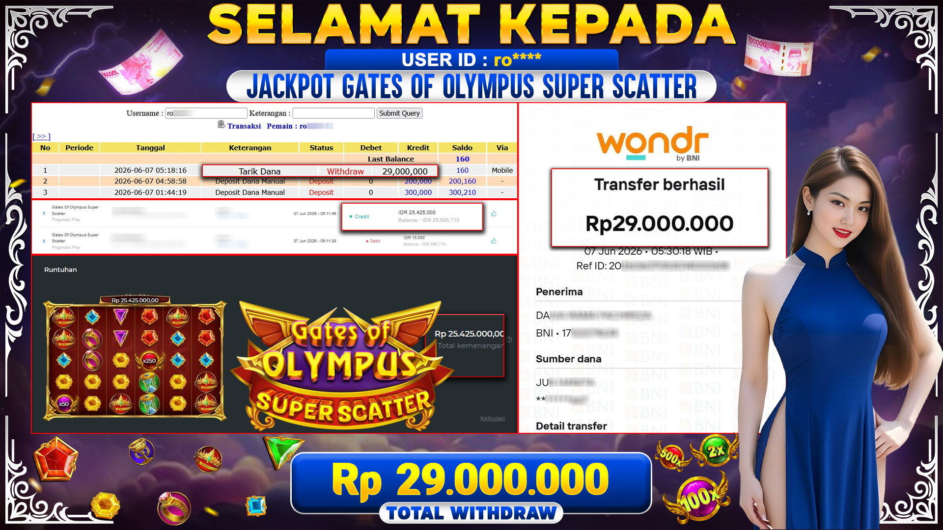 BUKTI JACKPOT GATES OF OLYMPUS SUPER SCATTER - PRAGMATIC PLAY