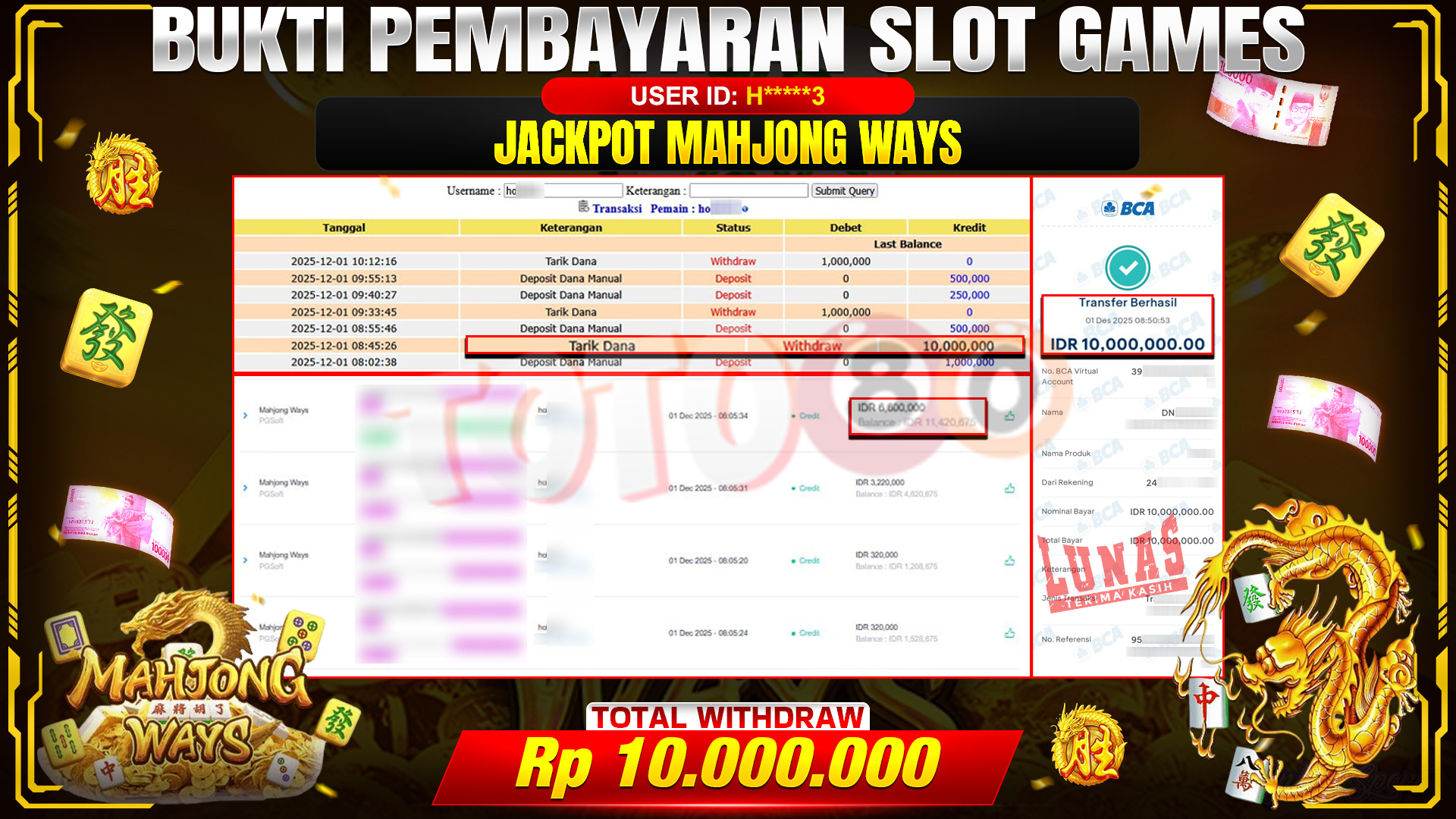 🎉 TOTO80 – JACKPOT SLOT MAHJONG WAYS RP.10.000.000,- TELAH DIBAYARKAN! 🎉