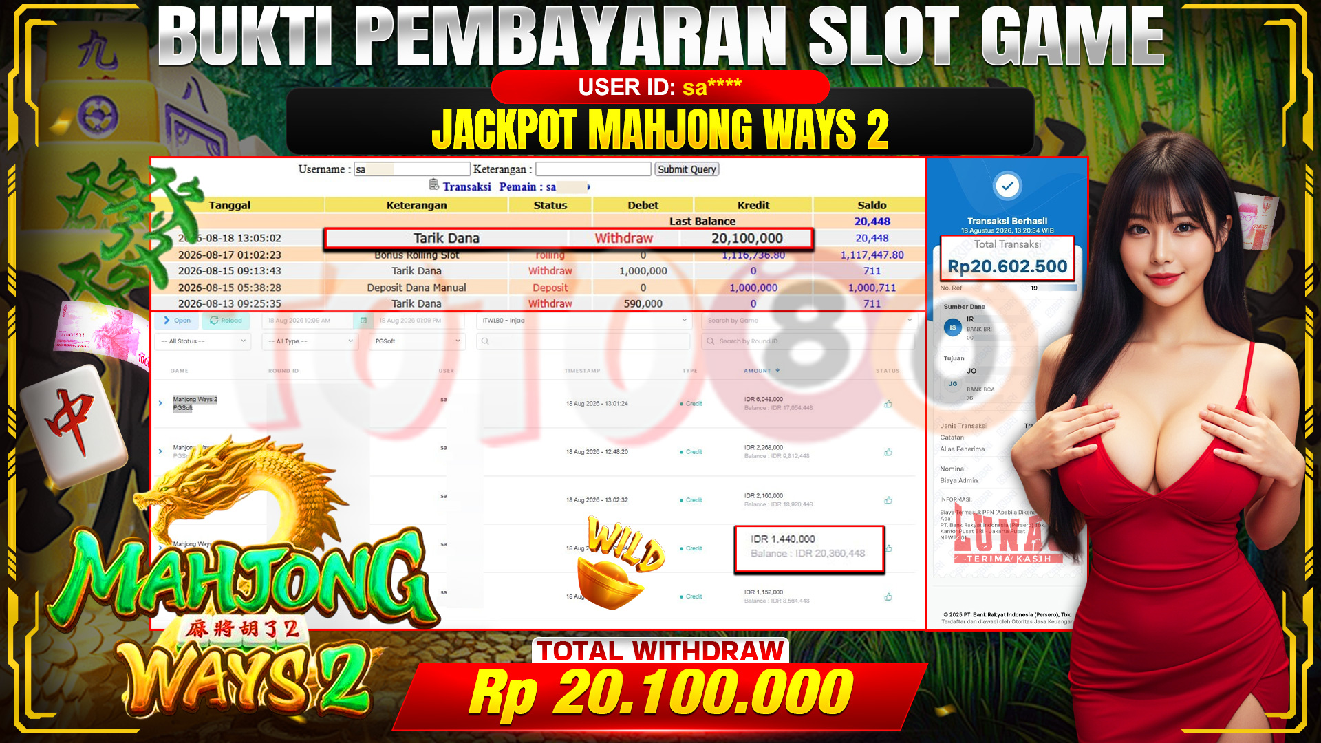 💰🎉 TOTO80 – JACKPOT SLOT MAHJONG  WAYS 2 RP. 20,100,000,-  TELAH DIBAYARKAN!💰🎉
