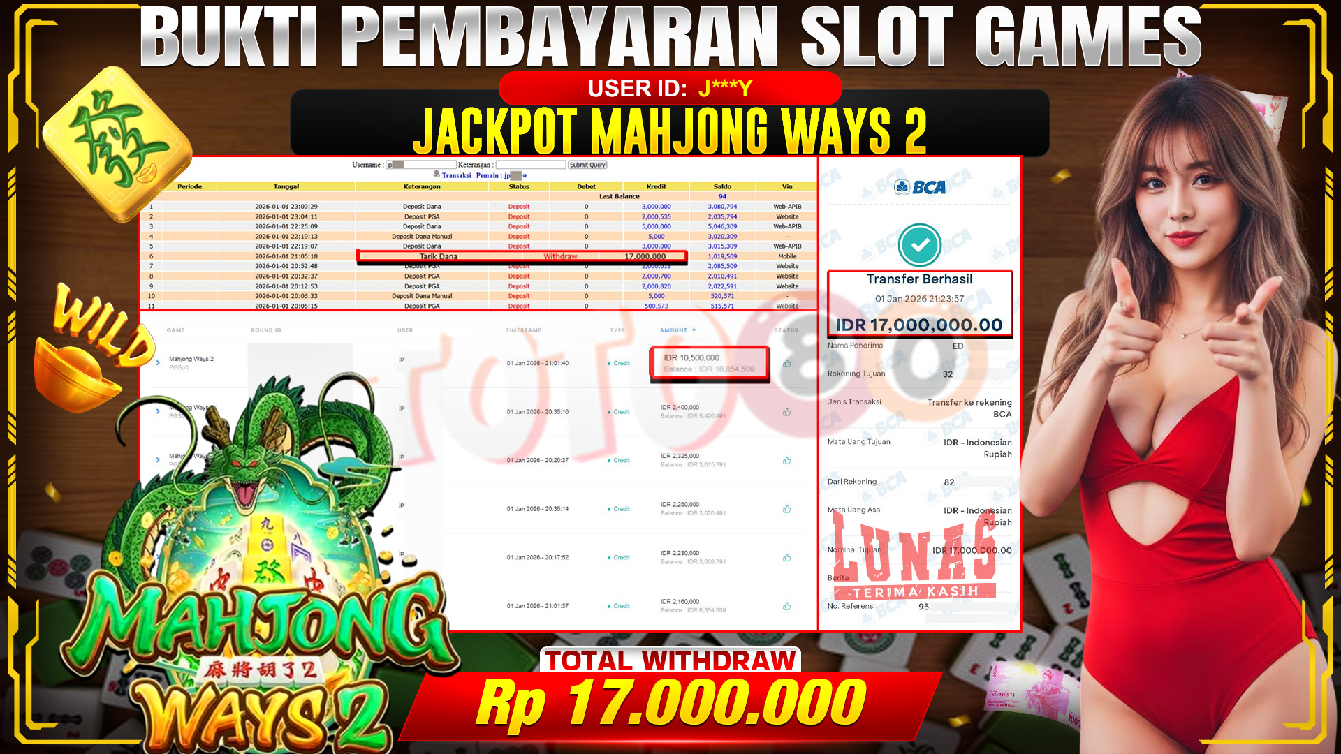 🎉 TOTO80 – JACKPOT SLOT MAHJONG WAYS 2 RP.17,000,000,- TELAH DIBAYARKAN! 🎉