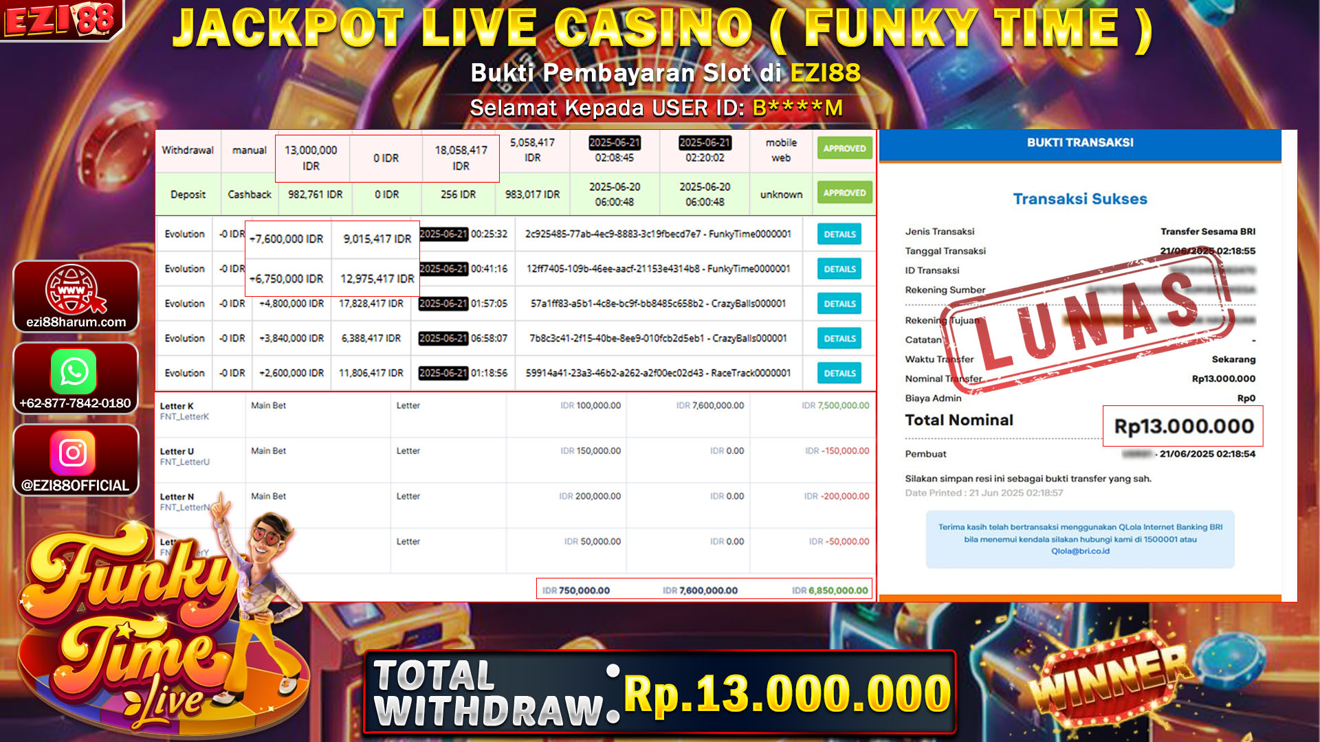 JACKPOT LIVE CASINO ( FUNKY TIME )
