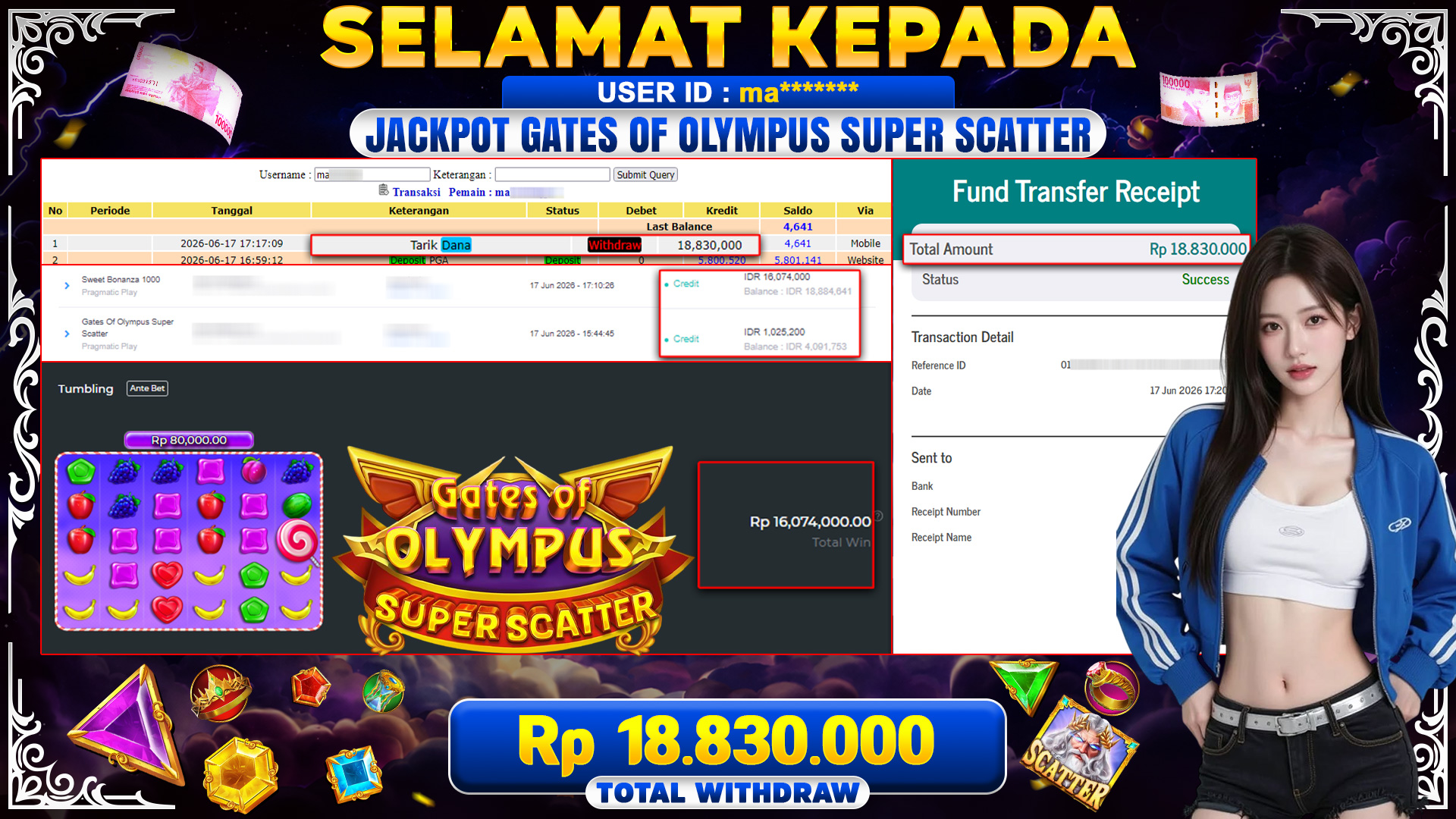 BUKTI JACKPOT GATES OF OLYMPUS SUPER SCATTER - PRAGMATIC PLAY 