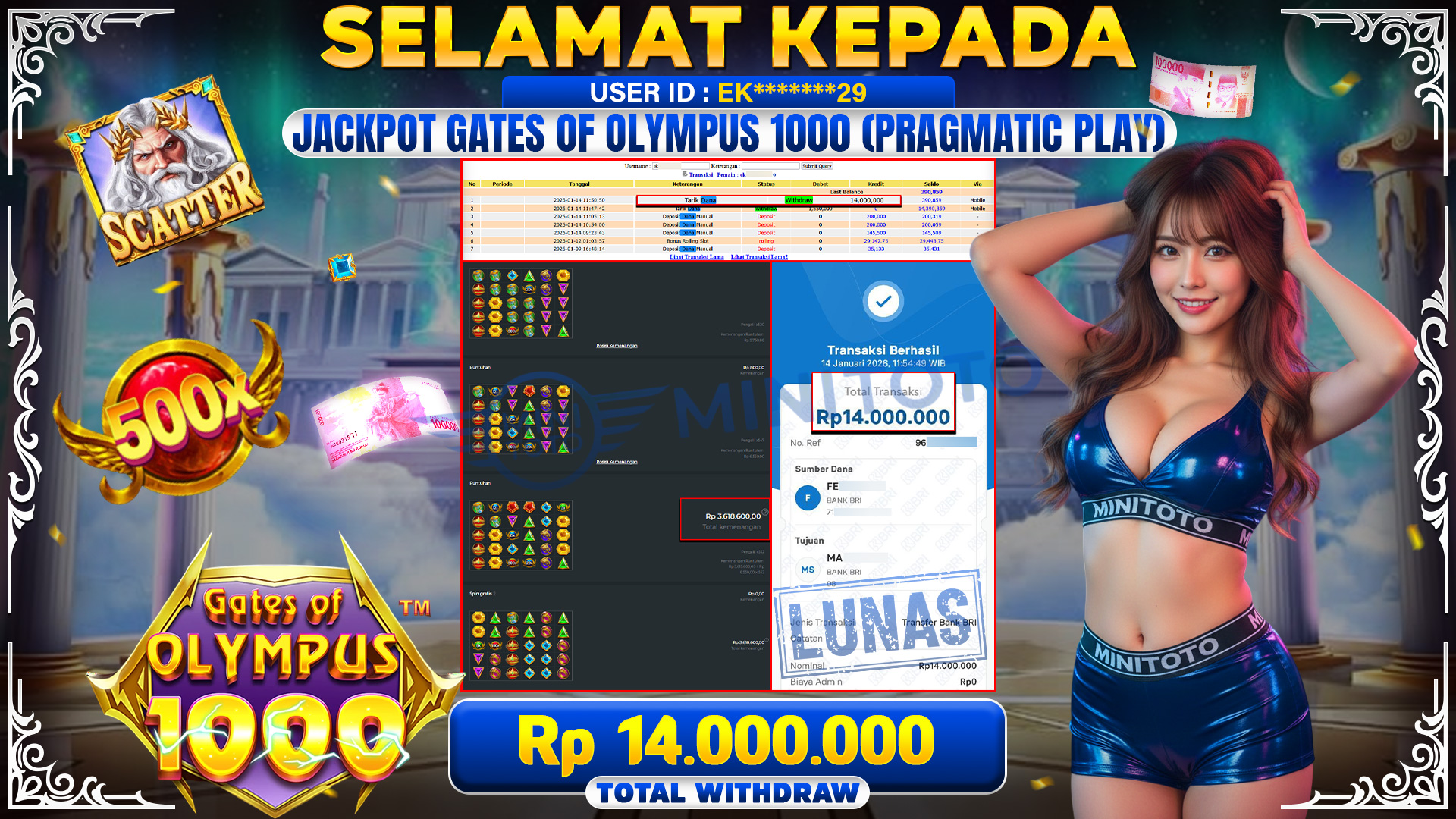 JACKPOT GATES OLYMPUS 1000