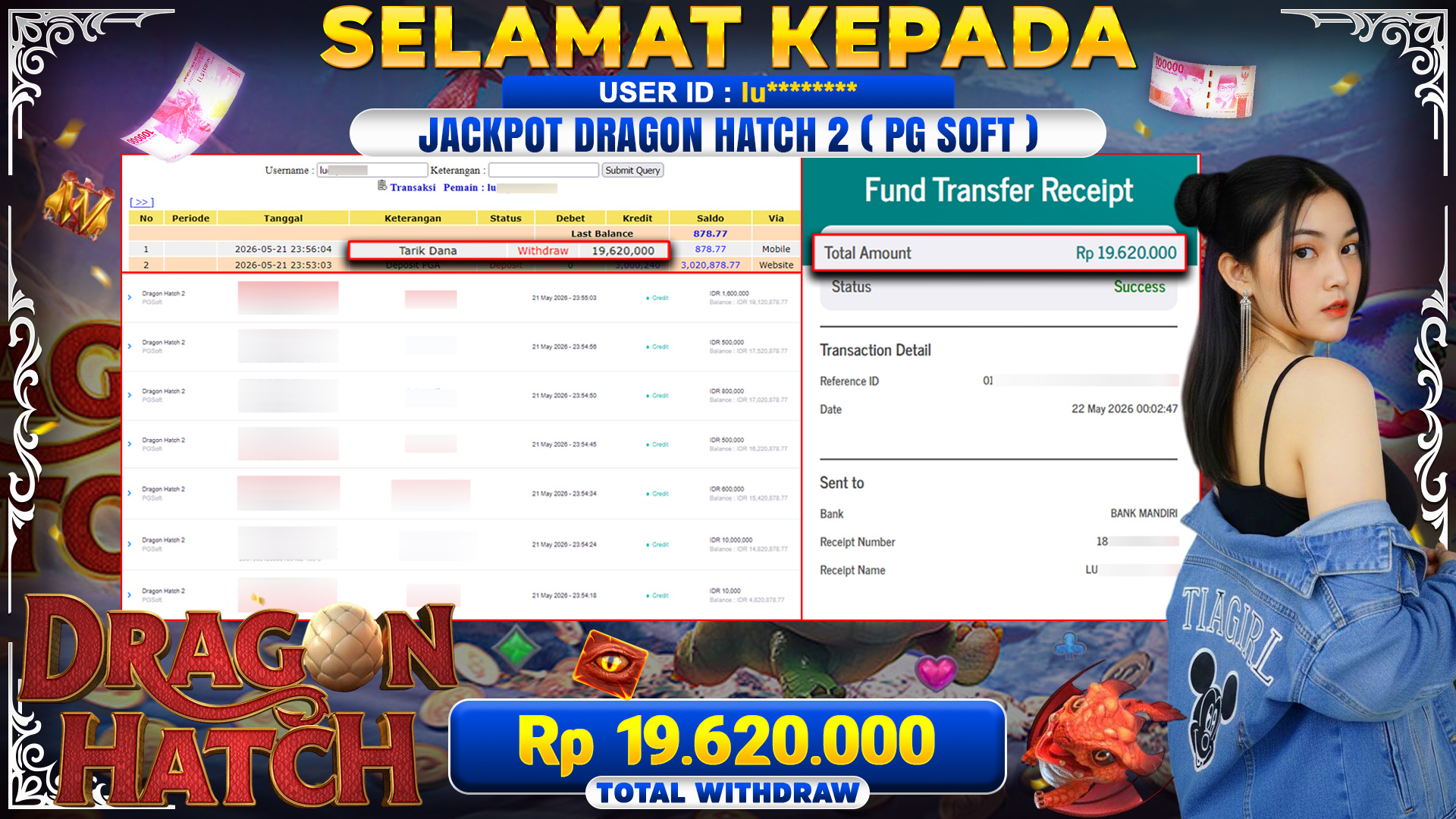 BUKTI JACPOT Dragon Hatch 2 - PGSoft
