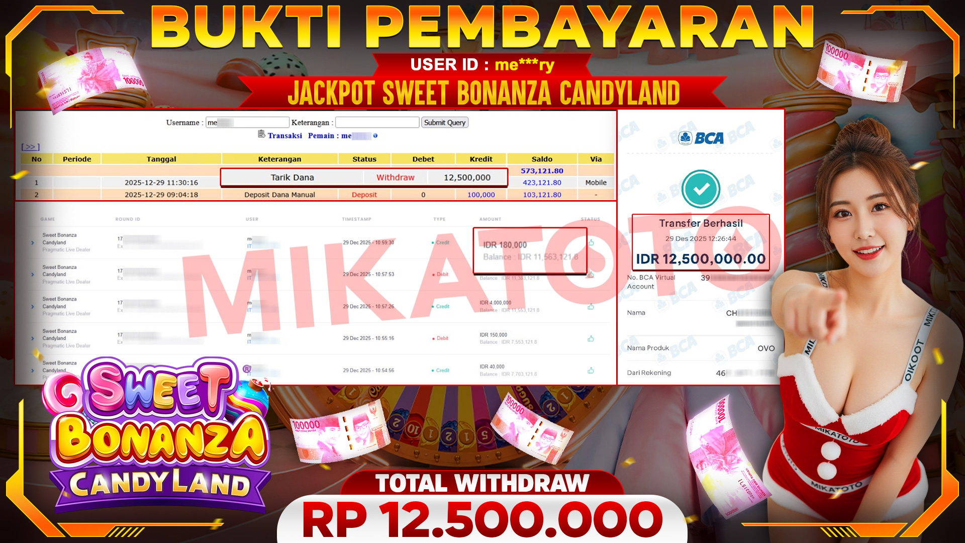 🏆 SELAMAT KEPADA PEMENANG JACKPOT DI Sweet Bonanza Candyland - Pragmatic Live Dealer 12,500,000 🏆