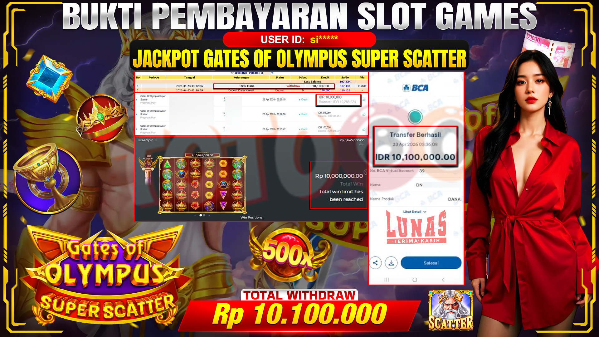 💰🎉TOTO80 – JACKPOT SLOT GATES OF OLYMPUS SUPER SCATTER  RP.10,100,000,- TELAH DIBAYARKAN! 💰🎉