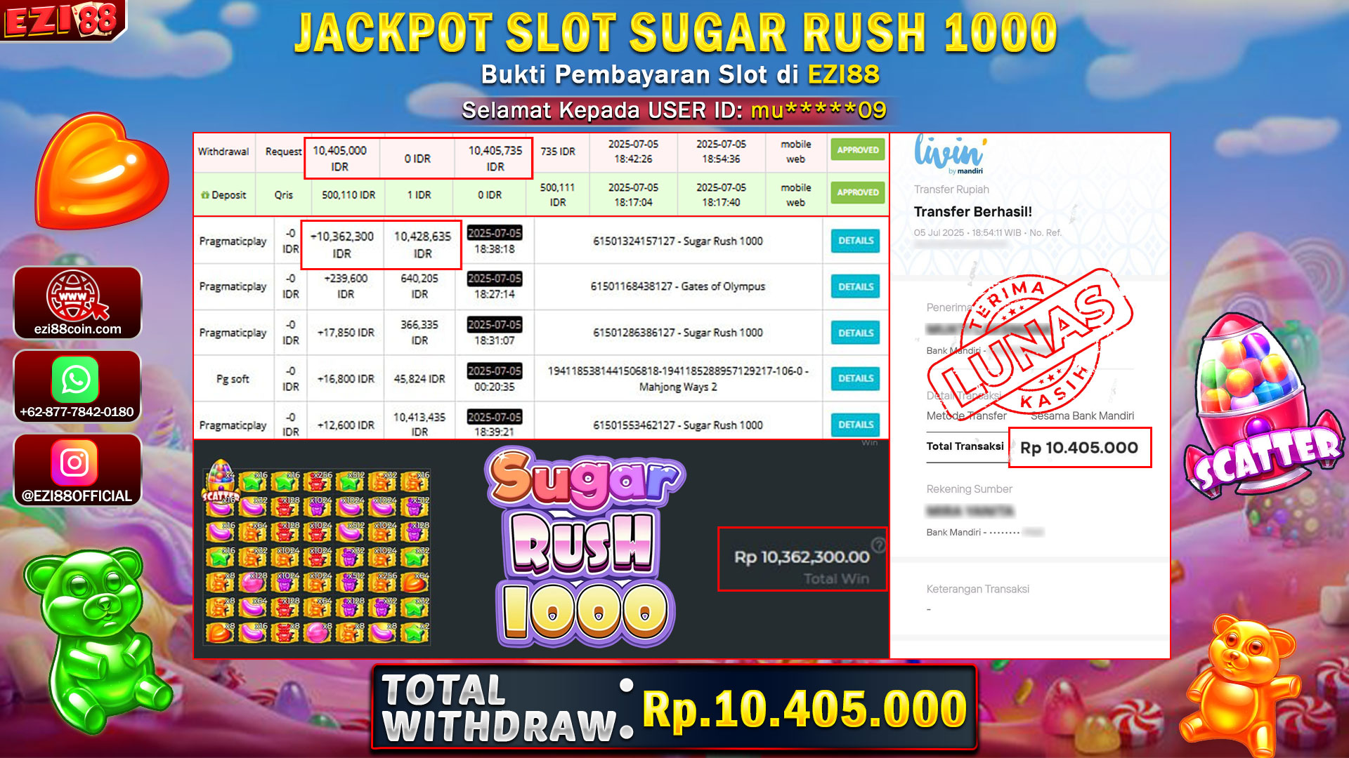 JACKPOT SLOT SUGAR RUSH 10000