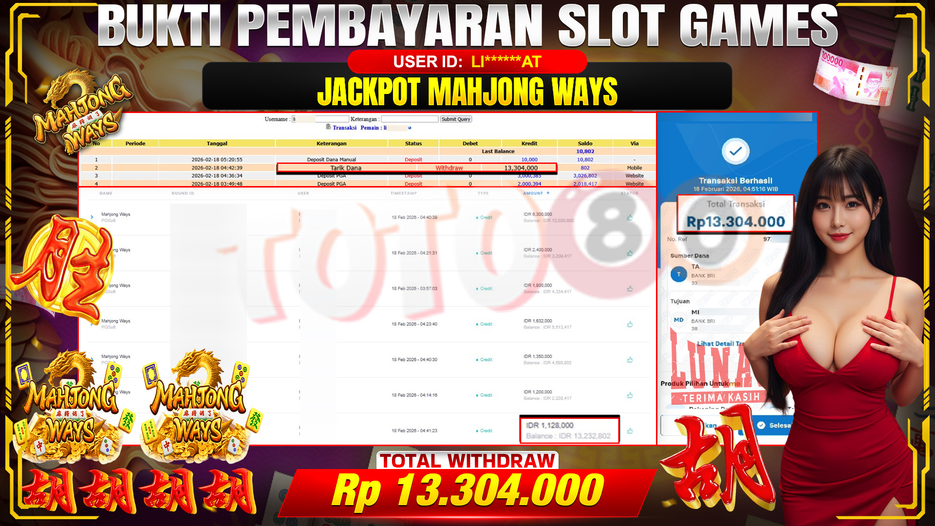🎉 TOTO80 – JACKPOT SLOT MAHJONG WAYS  RP. 13,304,000,- TELAH DIBAYARKAN! 🎉