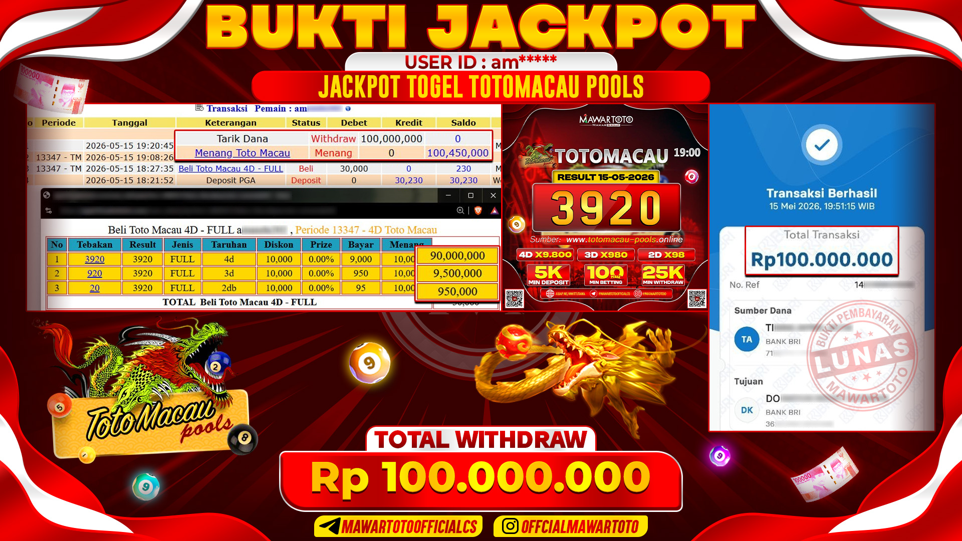 JACKPOT TOTO MACAU POOLS