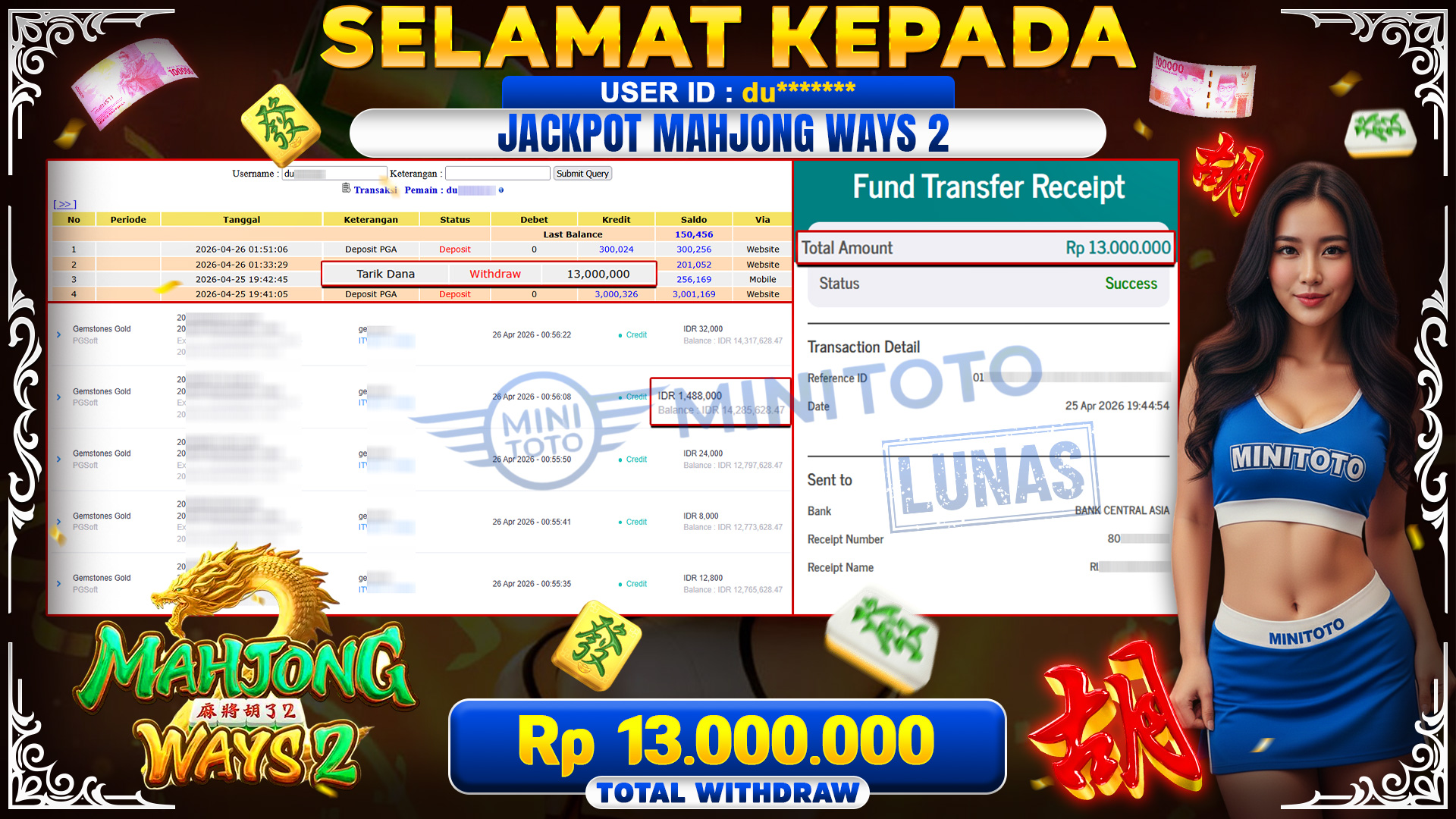 BUKTI JACPOT Mahjong Ways 2 - PGSoft